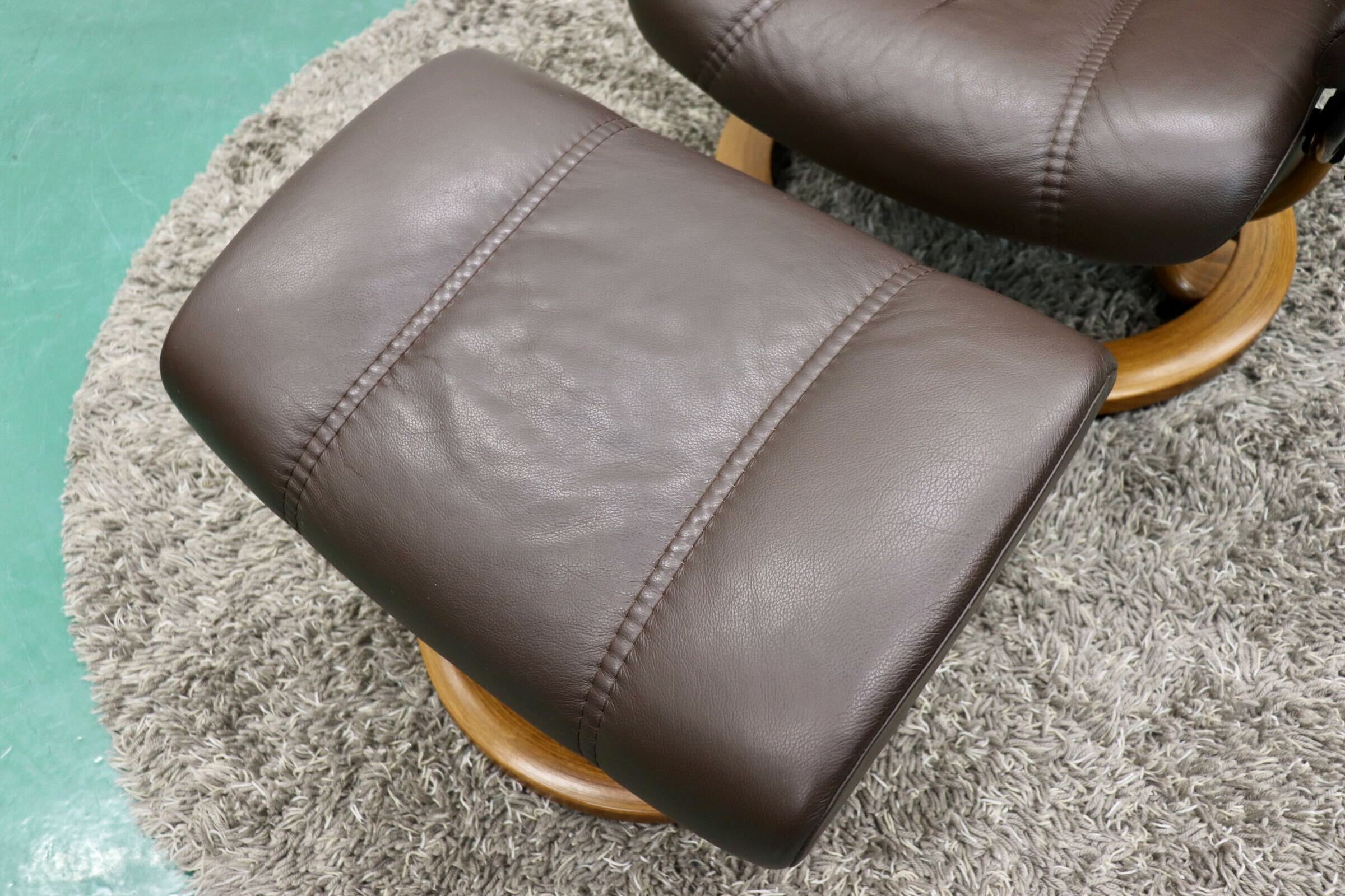 GMGS22○EKORNES / エコーネス コンサル リクライニングチェア パーソナルチェア オットマン 北欧 ノルウェー 本革 ブラウン 定価約26万