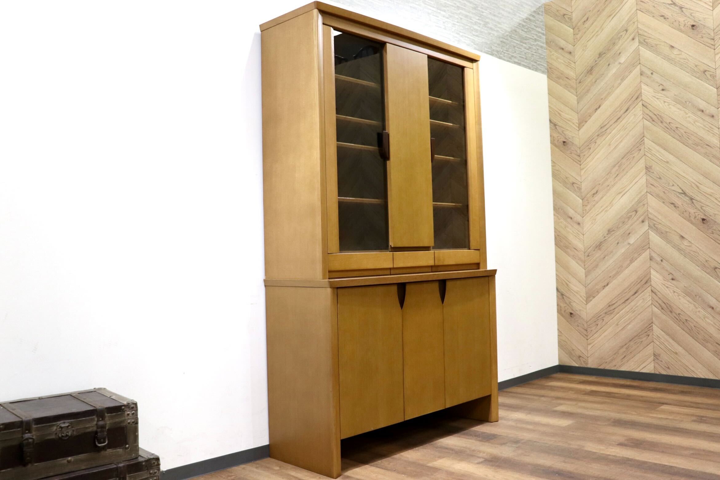 GMHH332○食器棚 カップボード ダイニングボード 水屋棚 オーク材 シンプル ナチュラル モダン 検)日進木工 シラカワ CONDE HOUSE