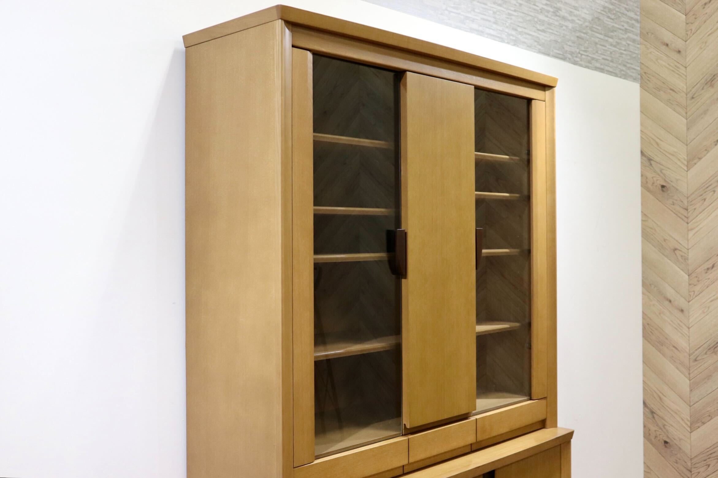 GMHH332○食器棚 カップボード ダイニングボード 水屋棚 オーク材 シンプル ナチュラル モダン 検)日進木工 シラカワ CONDE HOUSE