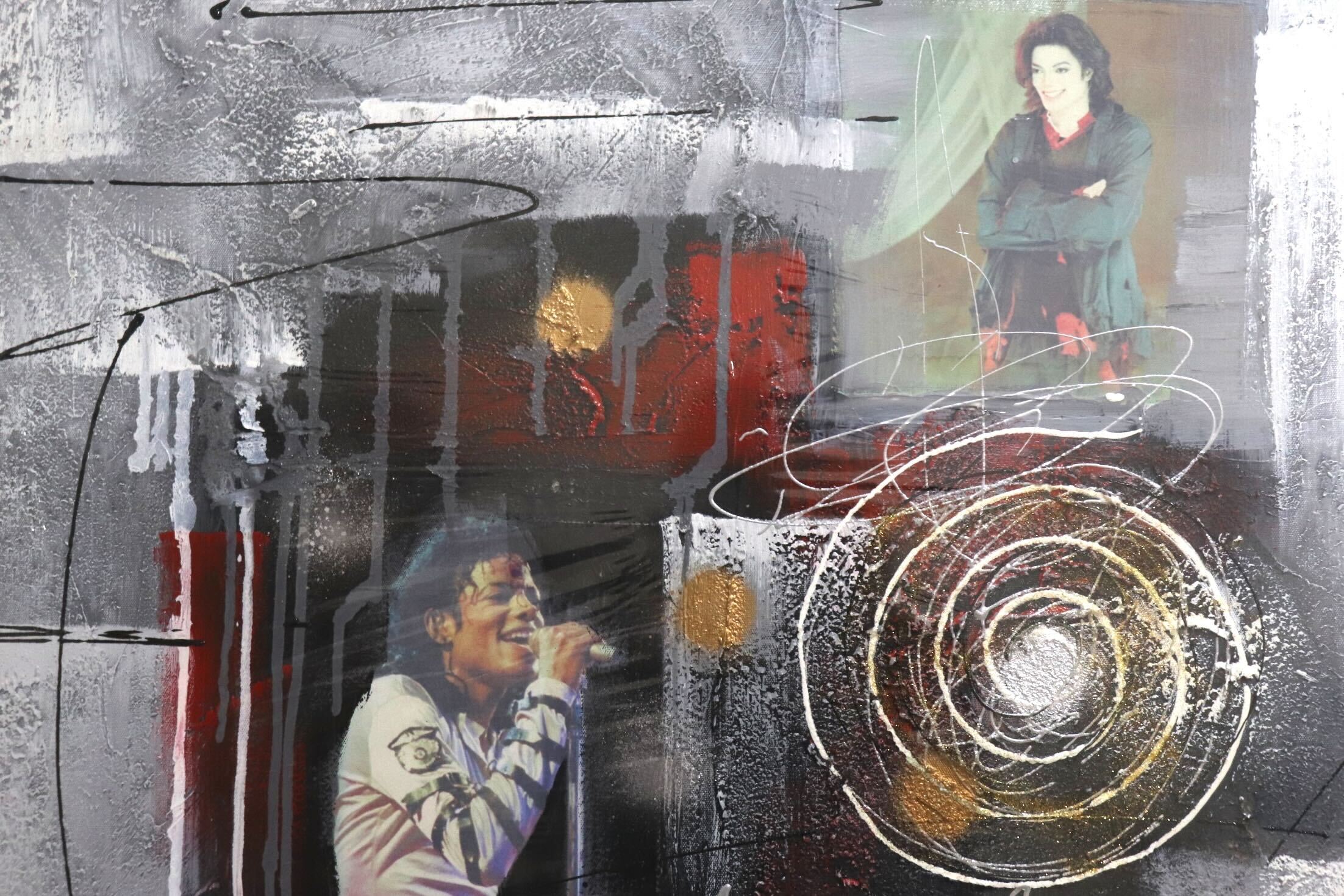 GMIK749M◯マイケル・ジャクソン アートパネル 大型 インテリアボード コラージュアート