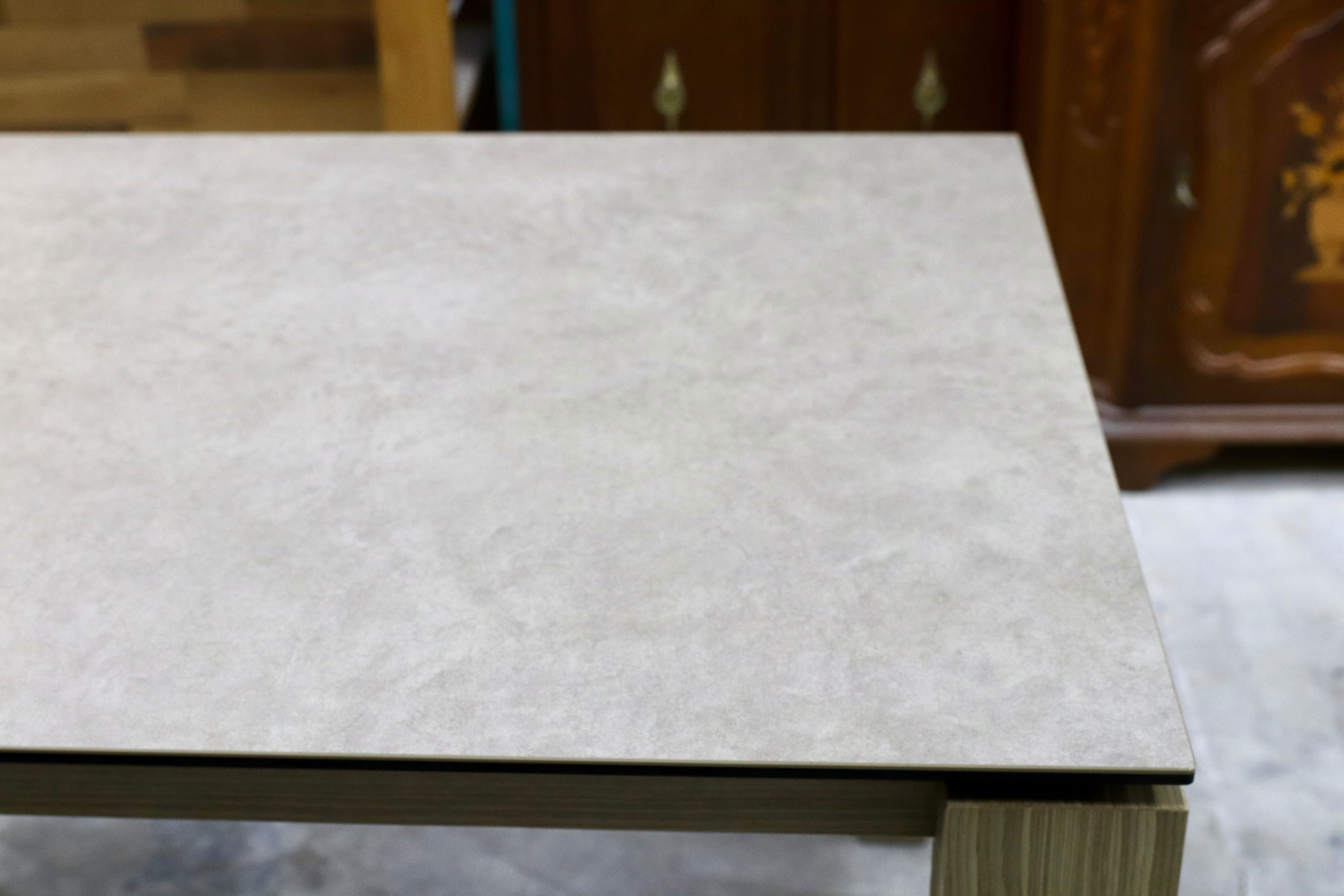 GMHO54○Calligaris / カリガリス オムニア セラミック ダイニングテーブル 食卓テーブル エクステンション式 グレー 定価約48万 展示品