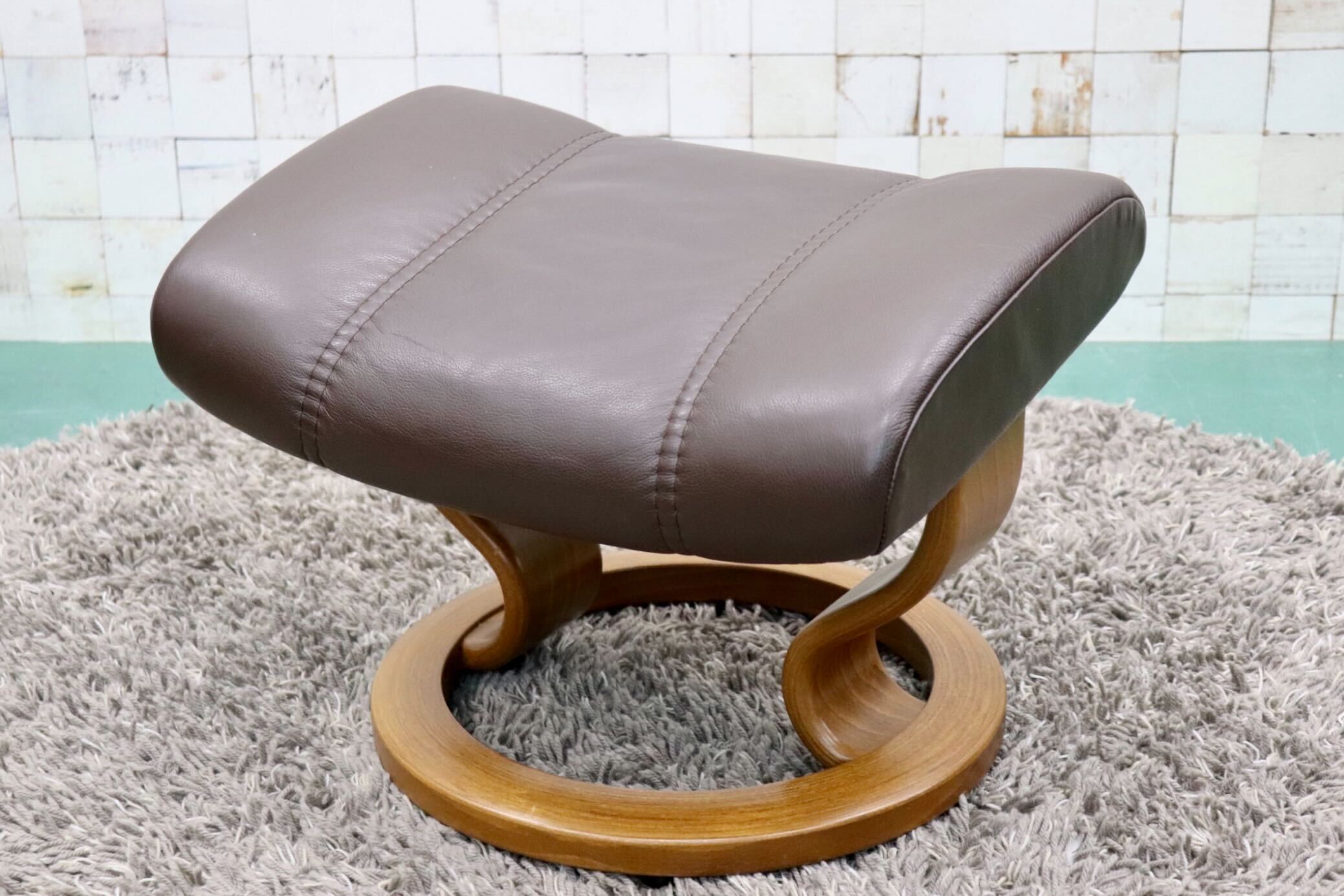GMGS22○EKORNES / エコーネス コンサル リクライニングチェア パーソナルチェア オットマン 北欧 ノルウェー 本革 ブラウン 定価約26万