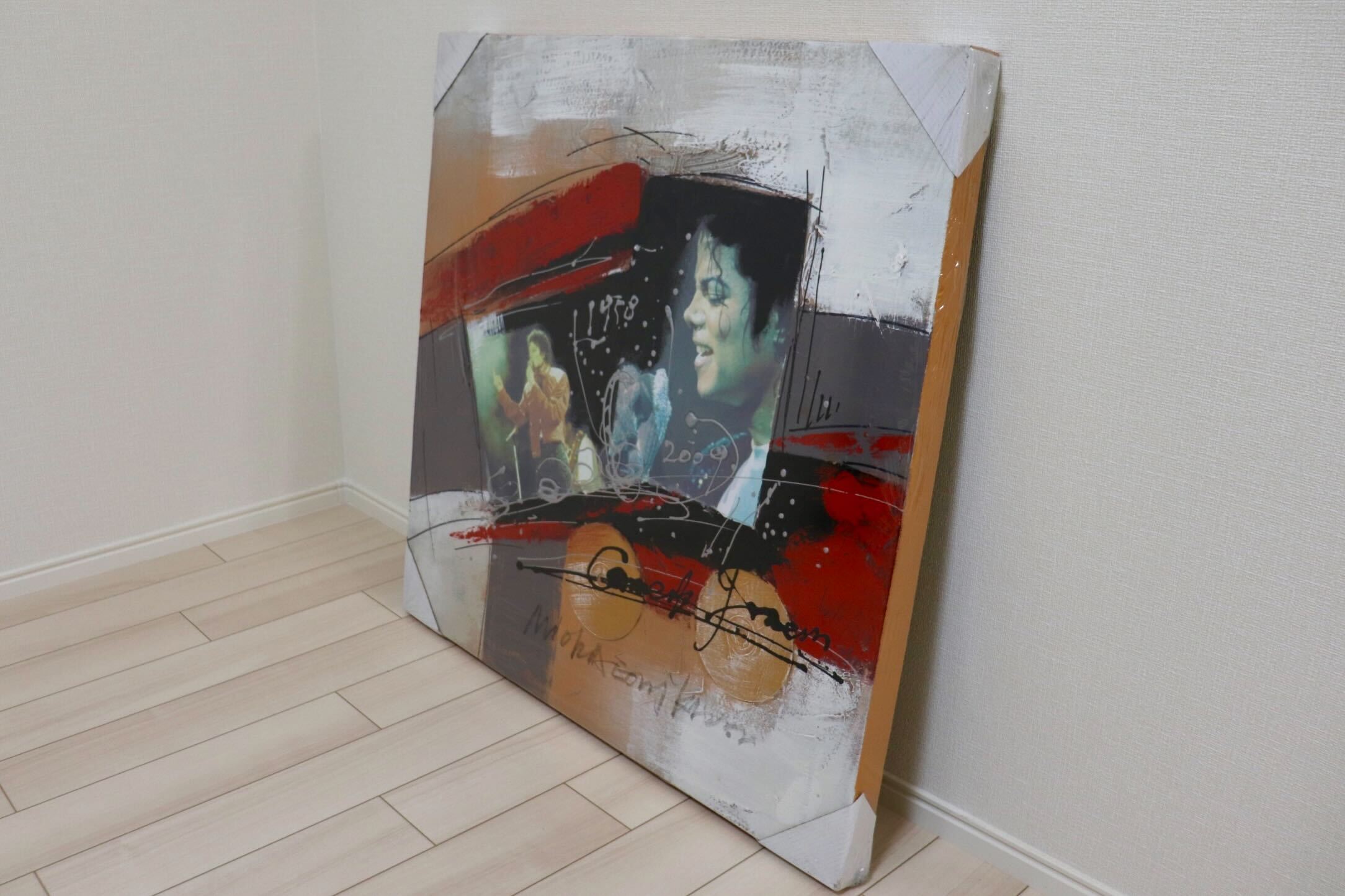 GMIK749F○マイケル・ジャクソン アートパネル 大型 インテリアボード コラージュアート