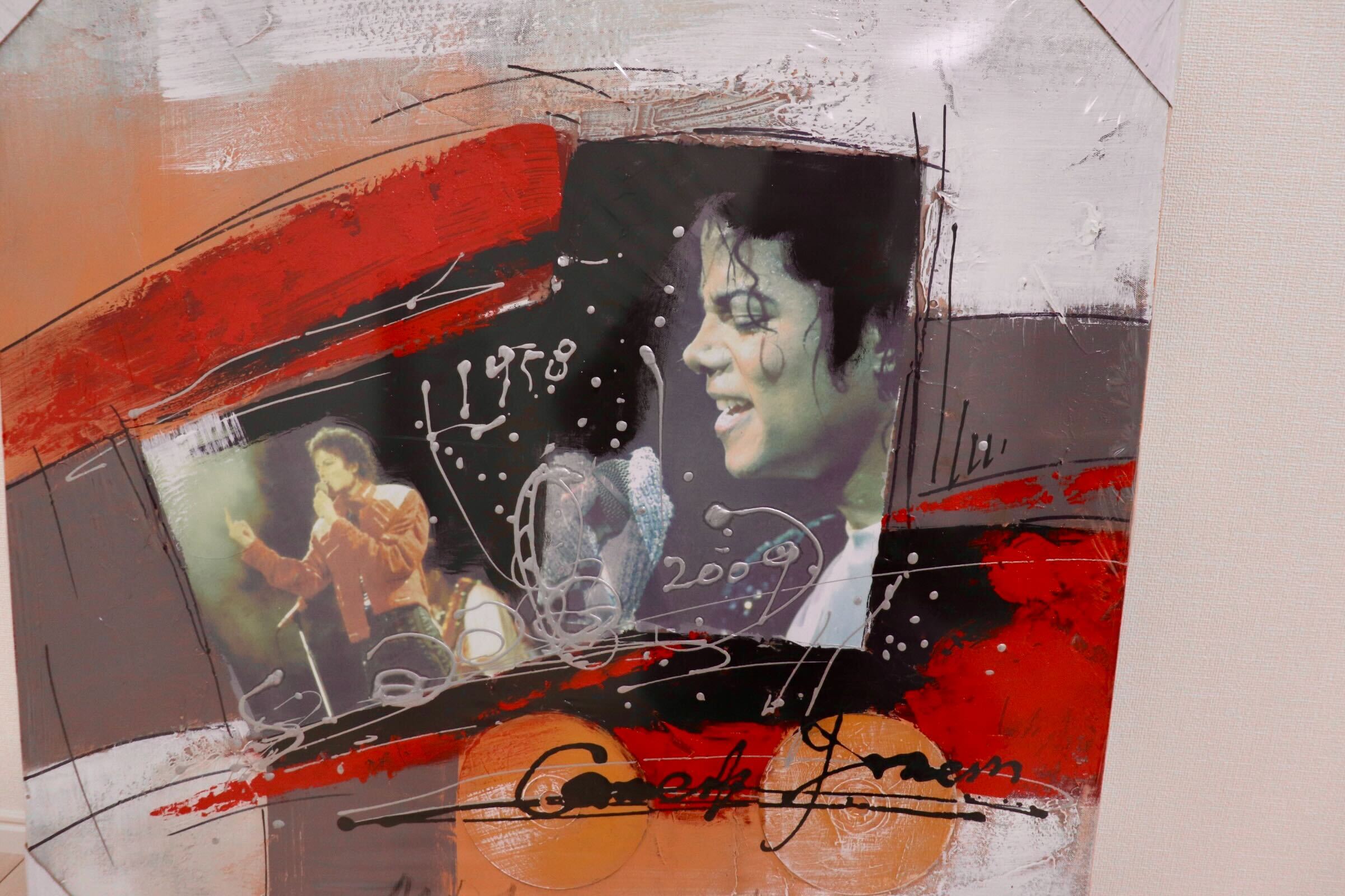 GMIK749F○マイケル・ジャクソン アートパネル 大型 インテリアボード コラージュアート