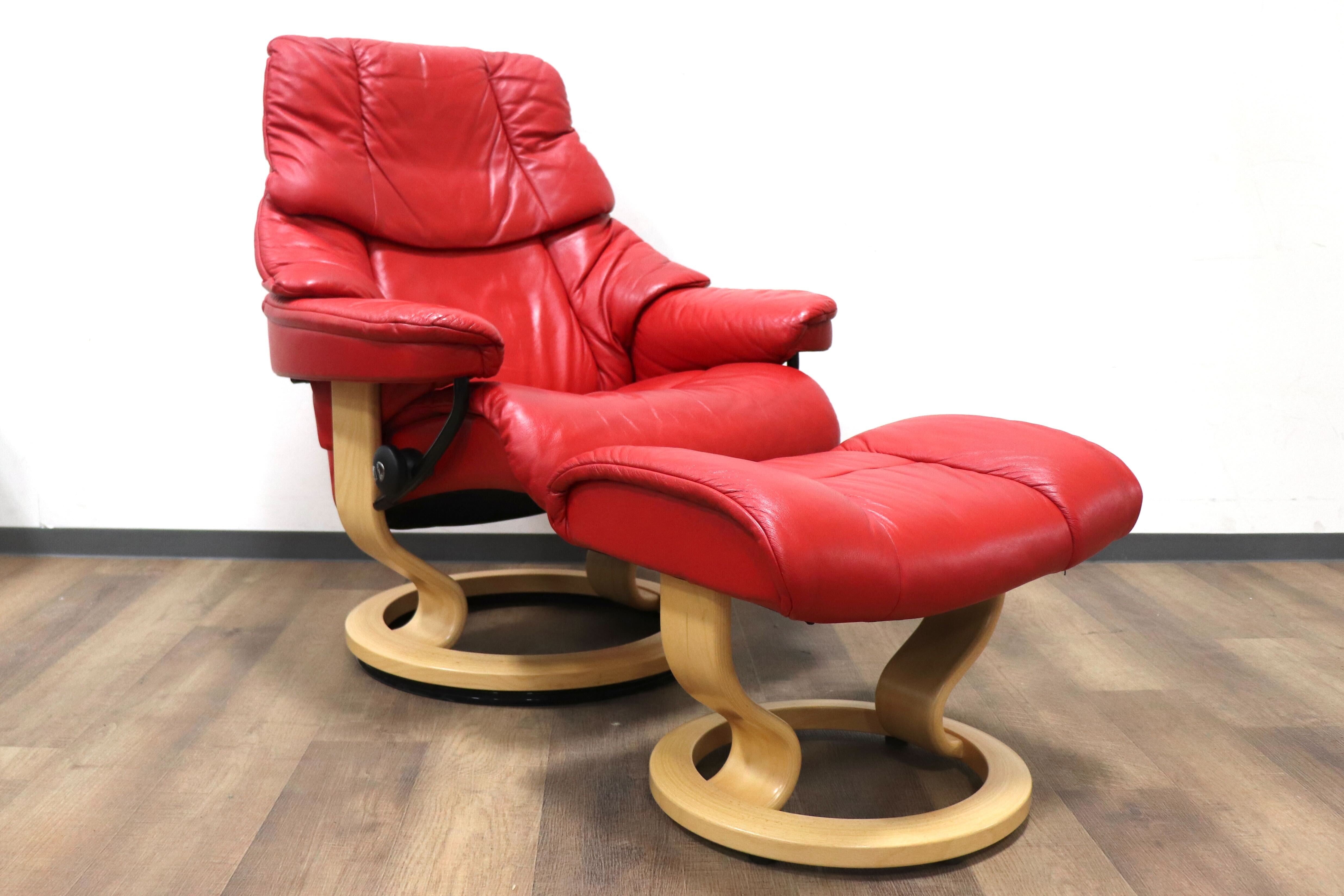 GMHS21A○EKORNES / エコーネス Reno レノ ストレスレスチェア オットマン リクライニングチェア 本革 パロマノルウェー 約44万