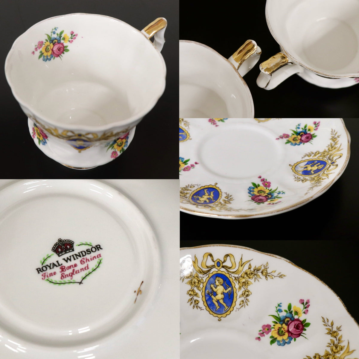 GMJH332A○ROYAL WINDSOR / ロイヤルウィンザー カップ&ソーサー 2客セット ペア ティーカップ コーヒーカップ ヴィンテージ 英国製