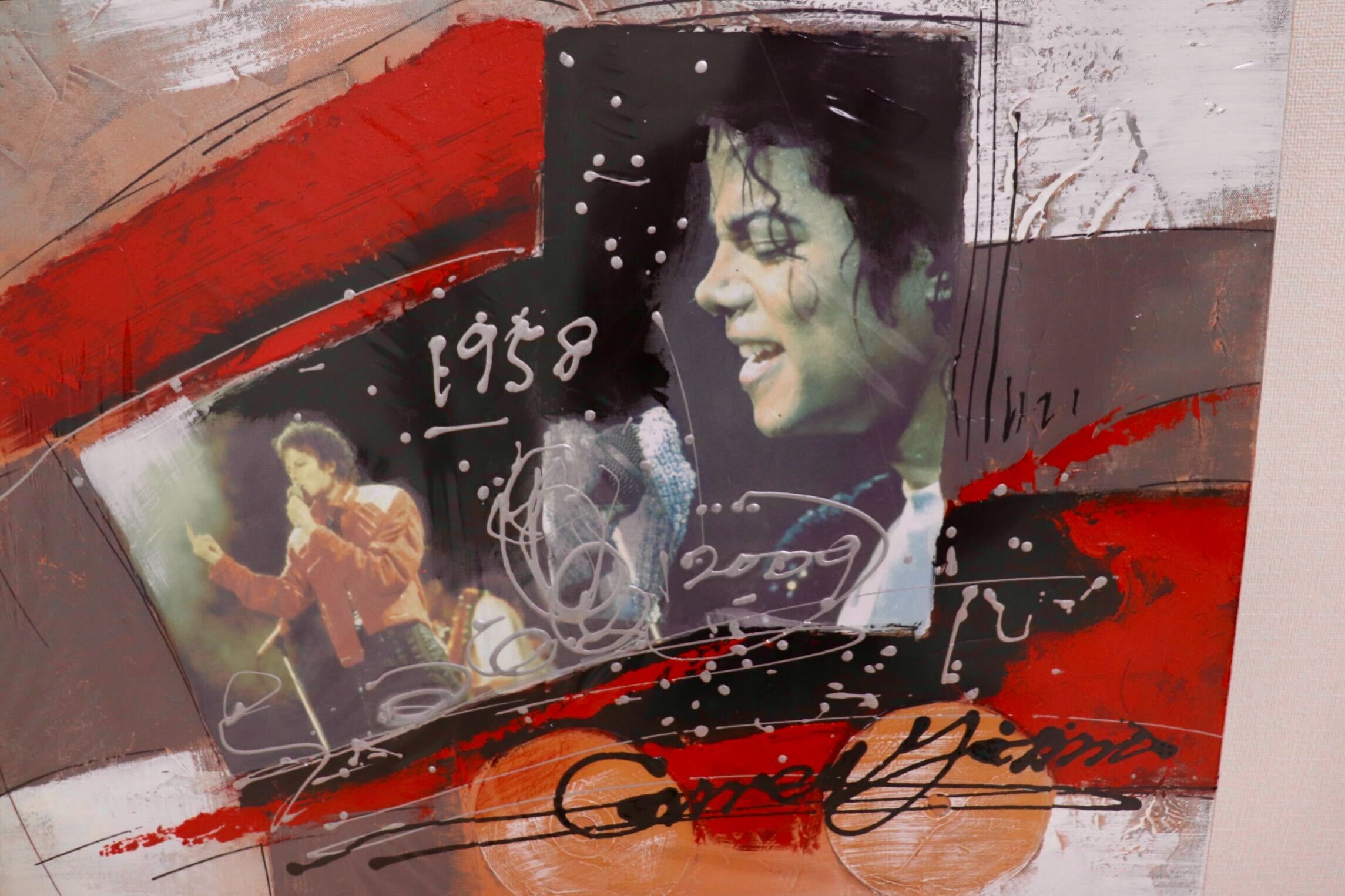 GMIK749H○マイケル・ジャクソン アートパネル 大型 インテリアボード コラージュアート