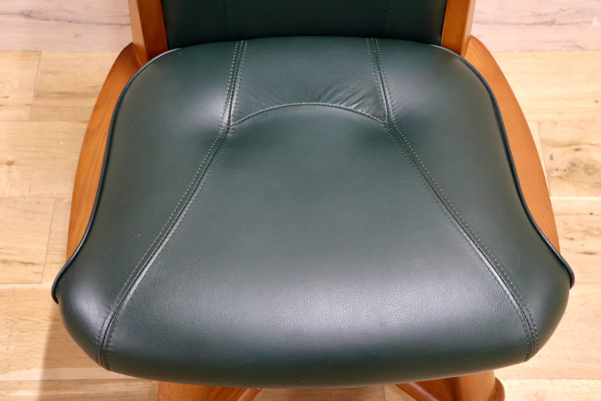 GMIS521A○NAGANO INTERIOR / ナガノインテリア 回転椅子 回転チェア キャスター チェア ダイニングチェア 本革