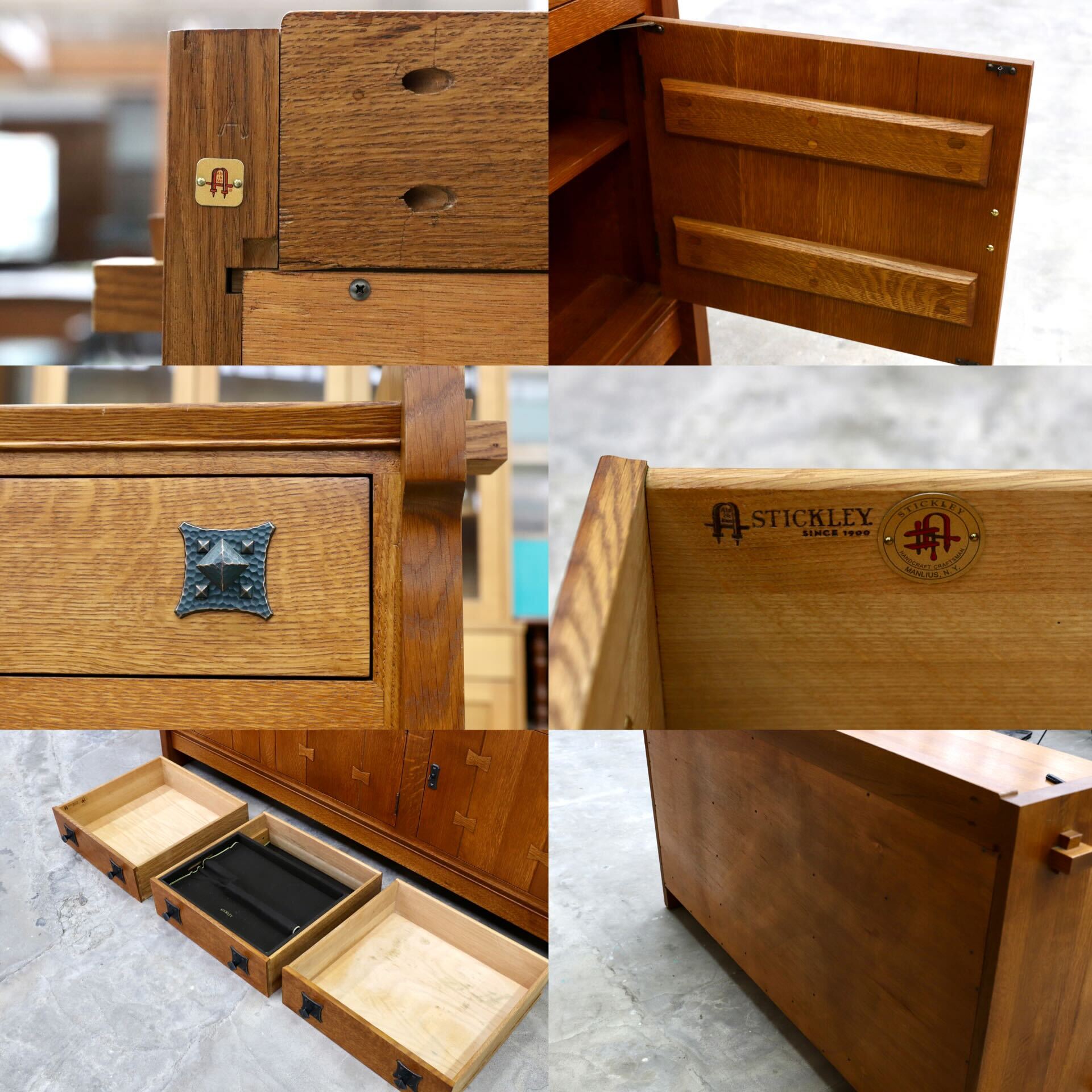 GMIK8○Stickley / スティックレー 横浜ダニエル サイドボード リビングボード オーク無垢 アーリーアメリカン クラシック 最高級 稀少