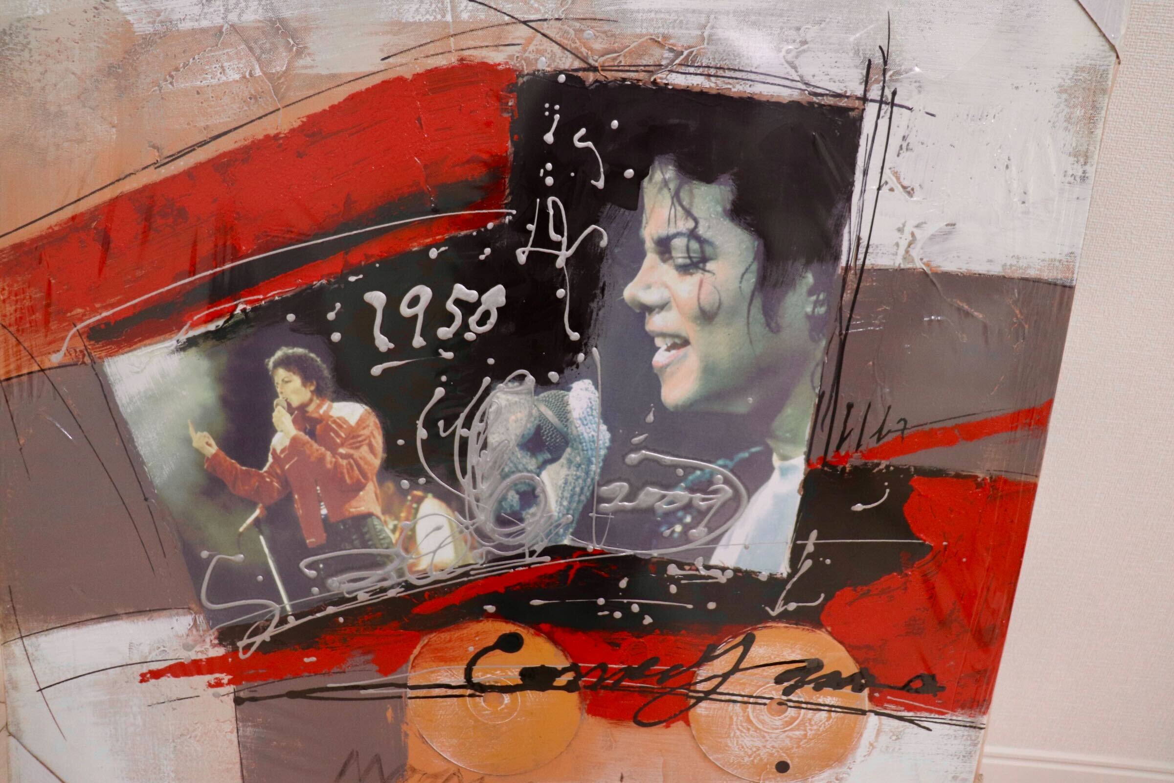 GMIK749J○マイケル・ジャクソン アートパネル 大型 インテリアボード コラージュアート