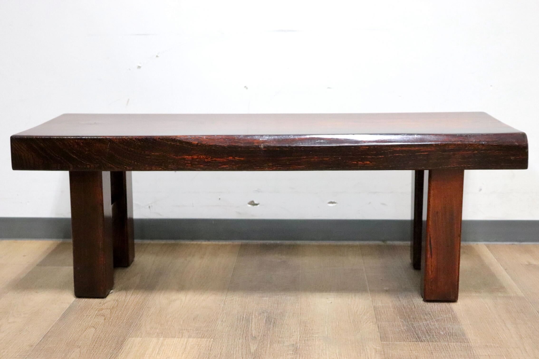 GMHK277B○工房家具 欅材 ケヤキ 無垢 ベンチ 腰掛け 椅子 チェア スツール 飾り台 和家具 和モダン アンティーク レトロ 堅牢 古民家