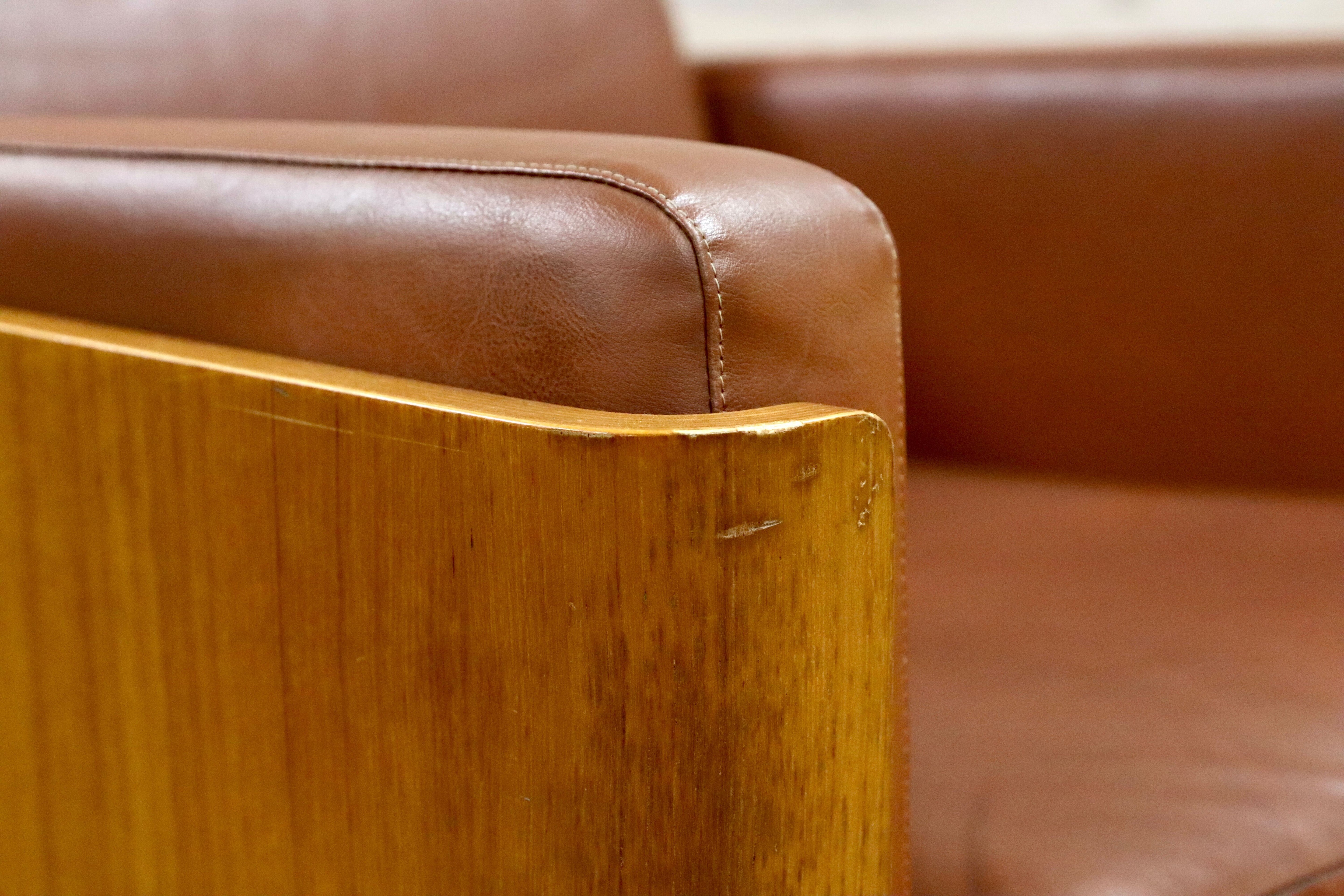 GMIK654A○天童木工 / Tendo HACO ハコ チーク材 ジャパニーズモダン ヴィンテージ 1人掛けソファ シングルソファ 合皮 剣持勇 稀少