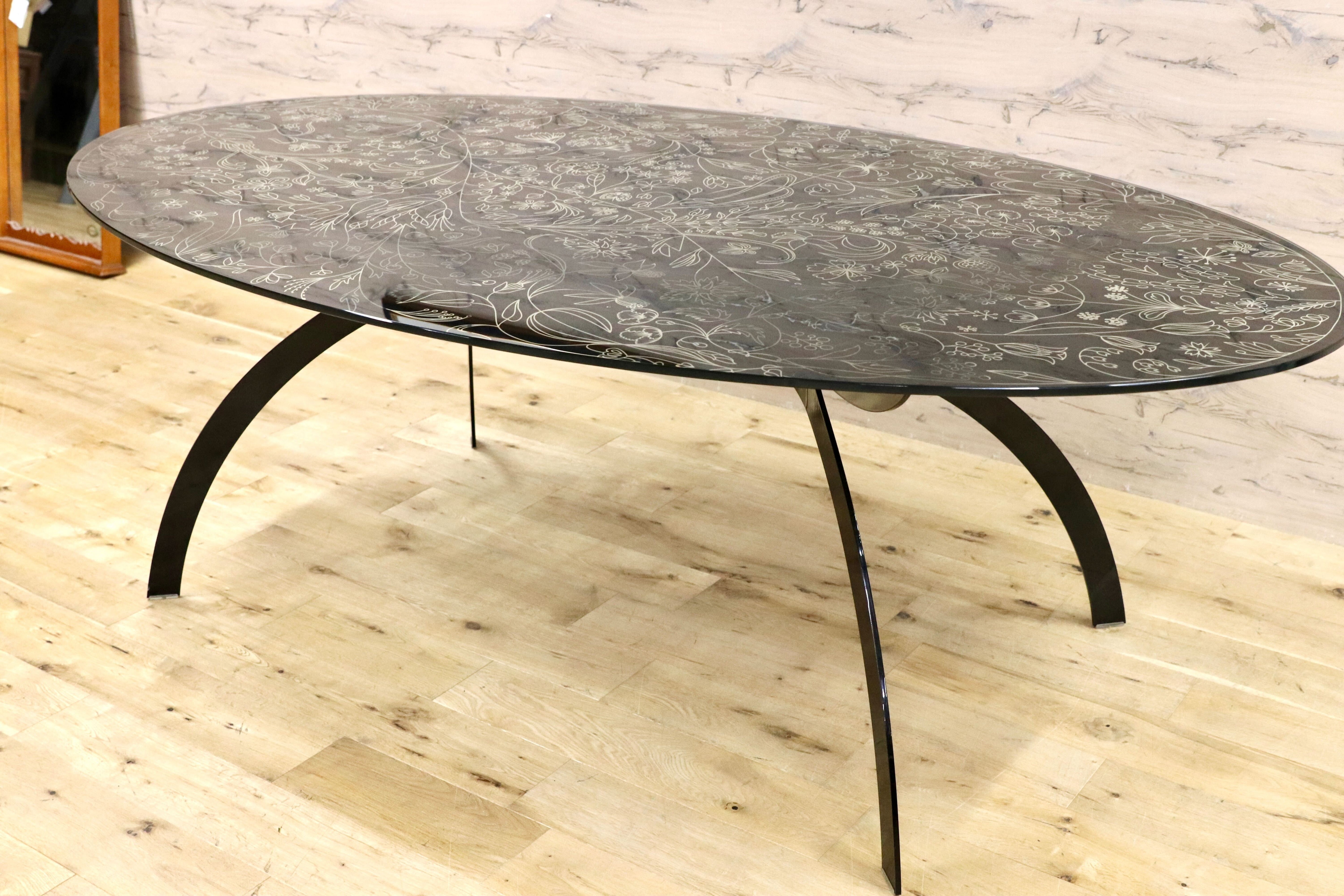 GMHK518○Moroso / モローゾ GLASS OVALTABLE グラスオーバル Tord Boontje トード・ボーンチェ 約52万 展示品