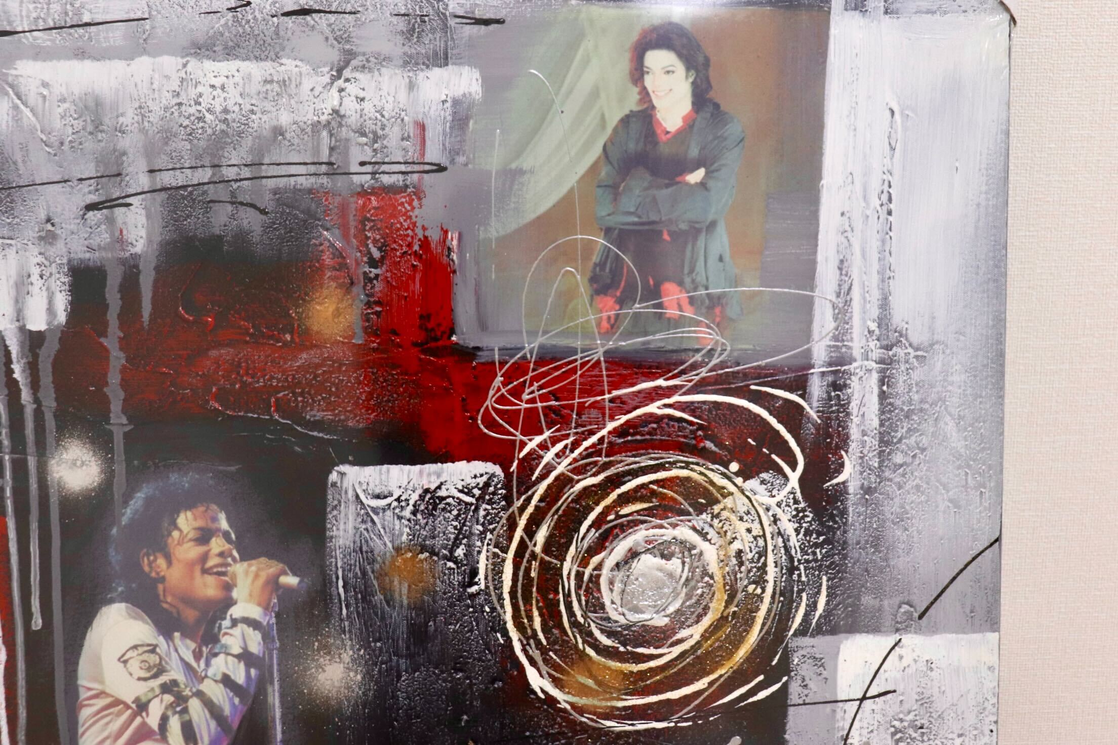 GMIK749L◯マイケル・ジャクソン アートパネル 大型 インテリアボード コラージュアート