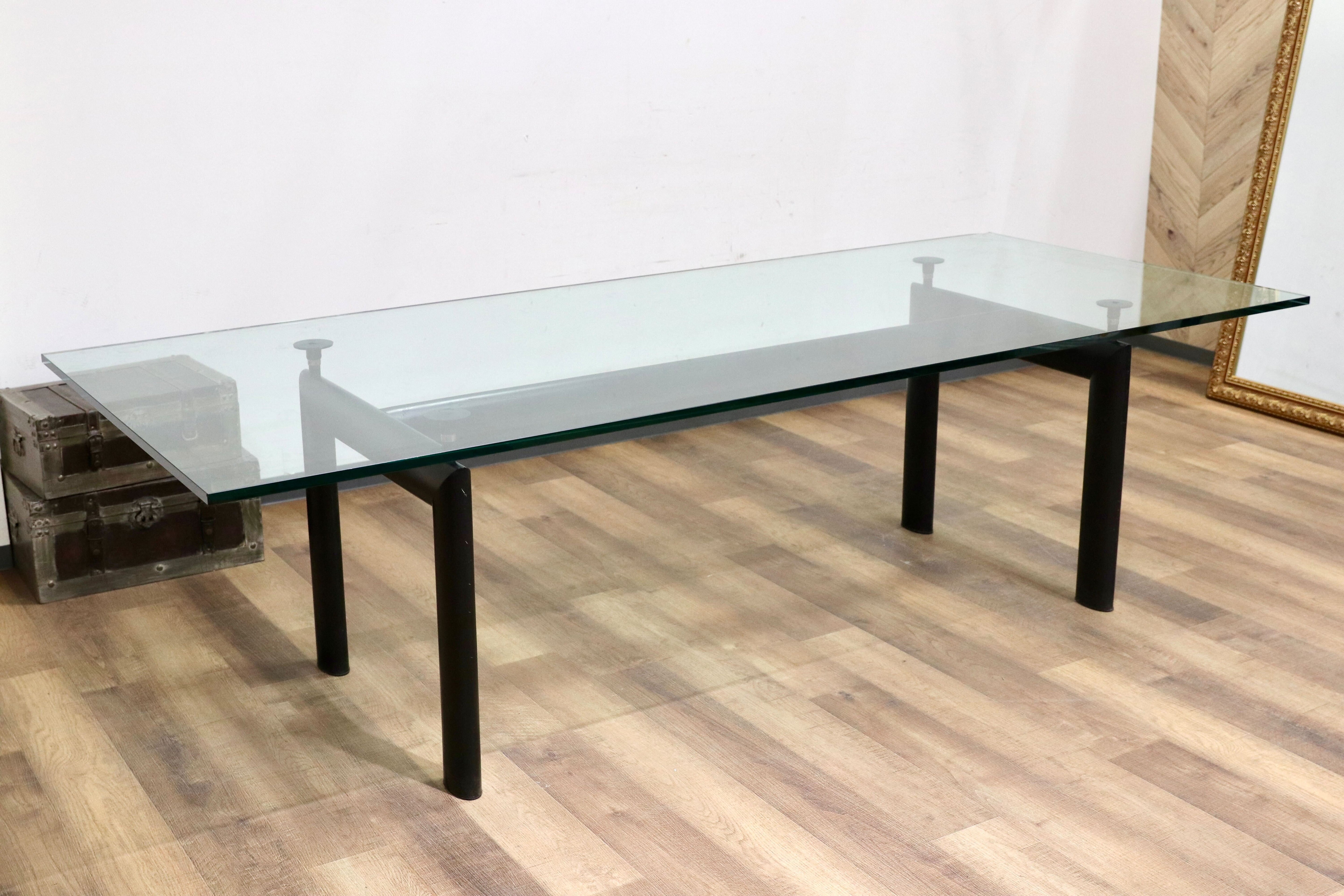 GMHK570○cassina / カッシーナ LC6 ダイニングテーブル ガラステーブル 食卓テーブル 特大 定価約120万 イタリアモダン ル・コルビュジェ