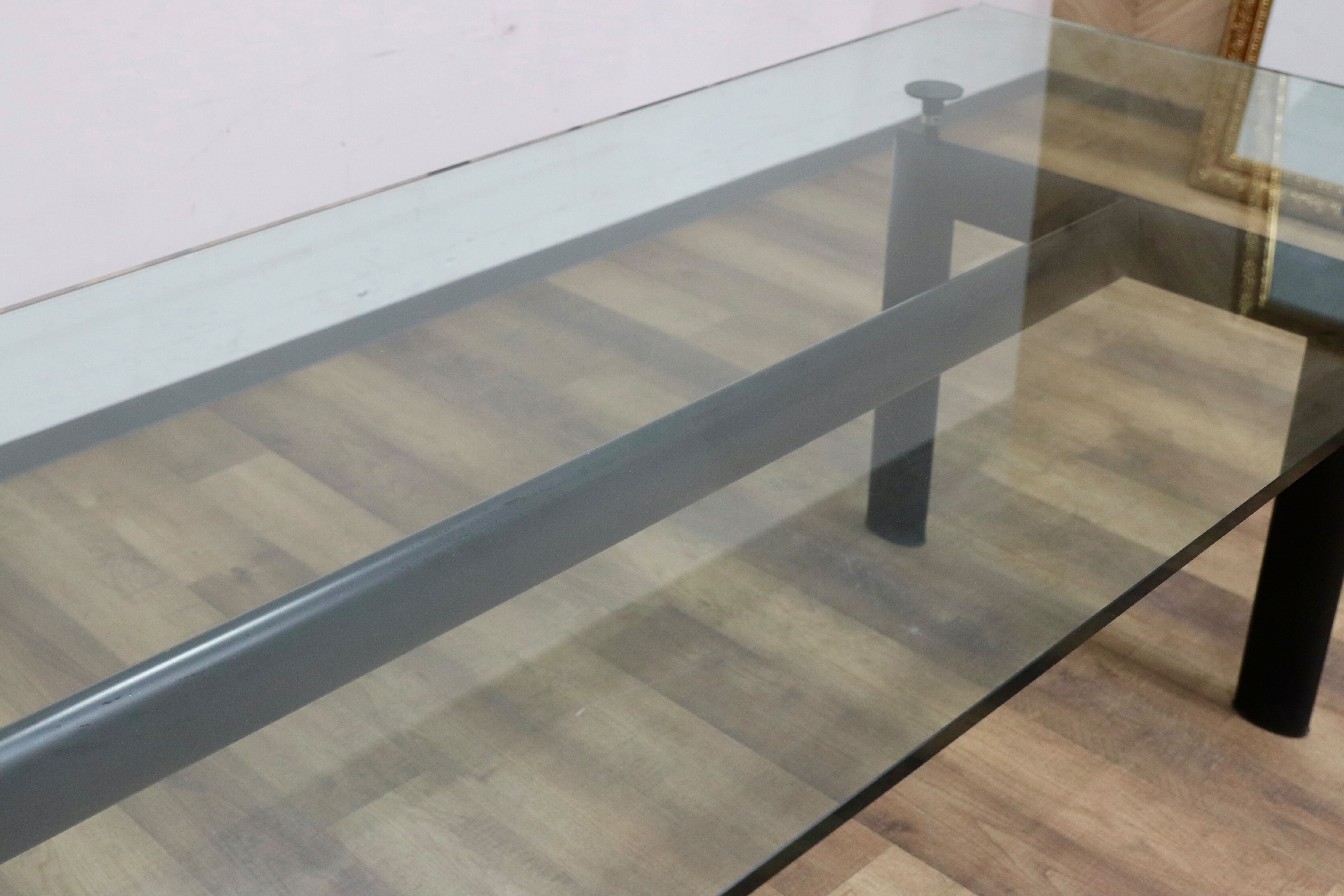 GMHK570○cassina / カッシーナ LC6 ダイニングテーブル ガラステーブル 食卓テーブル 特大 定価約120万 イタリアモダン ル・コルビュジェ