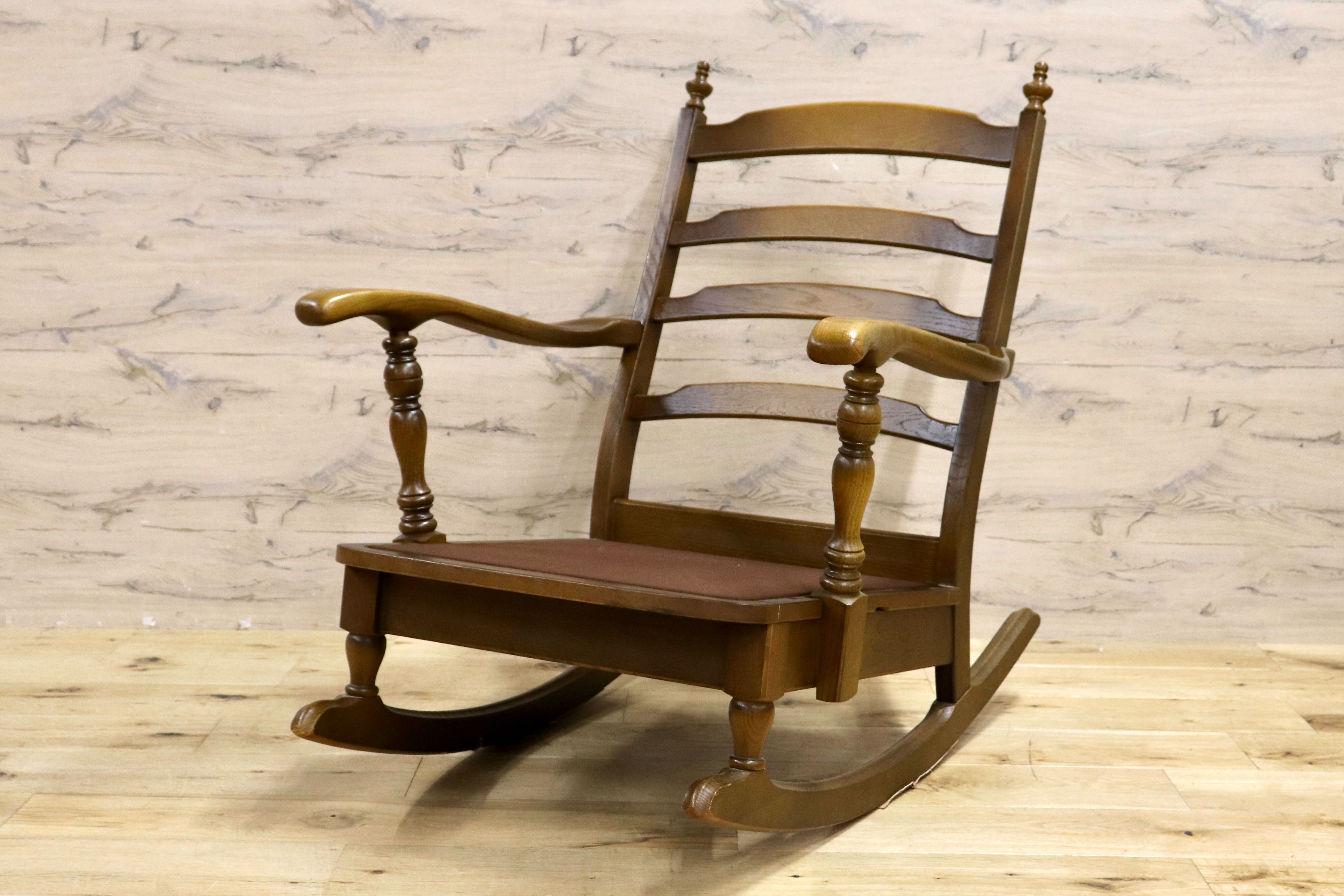 GMIS77○HIDA / 飛騨産業 キツツキ 穂高 ロッキングチェア 揺り椅子 レトロ カフェ チェア 花柄 クラシック アンティーク調 ノスタルジック