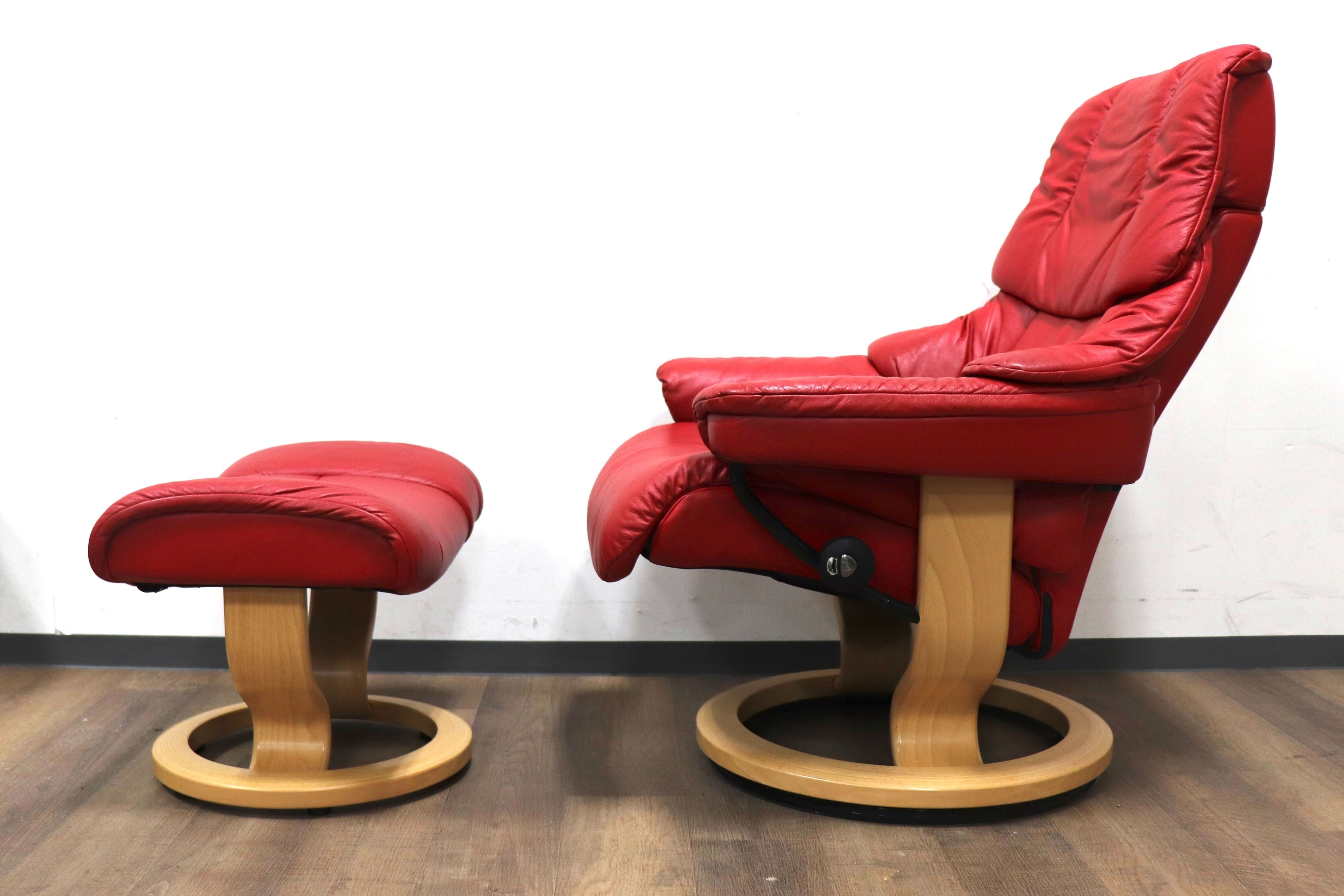 GMHS21B○EKORNES / エコーネス Reno レノ ストレスレスチェア オットマン リクライニングチェア 本革 パロマノルウェー 約44万