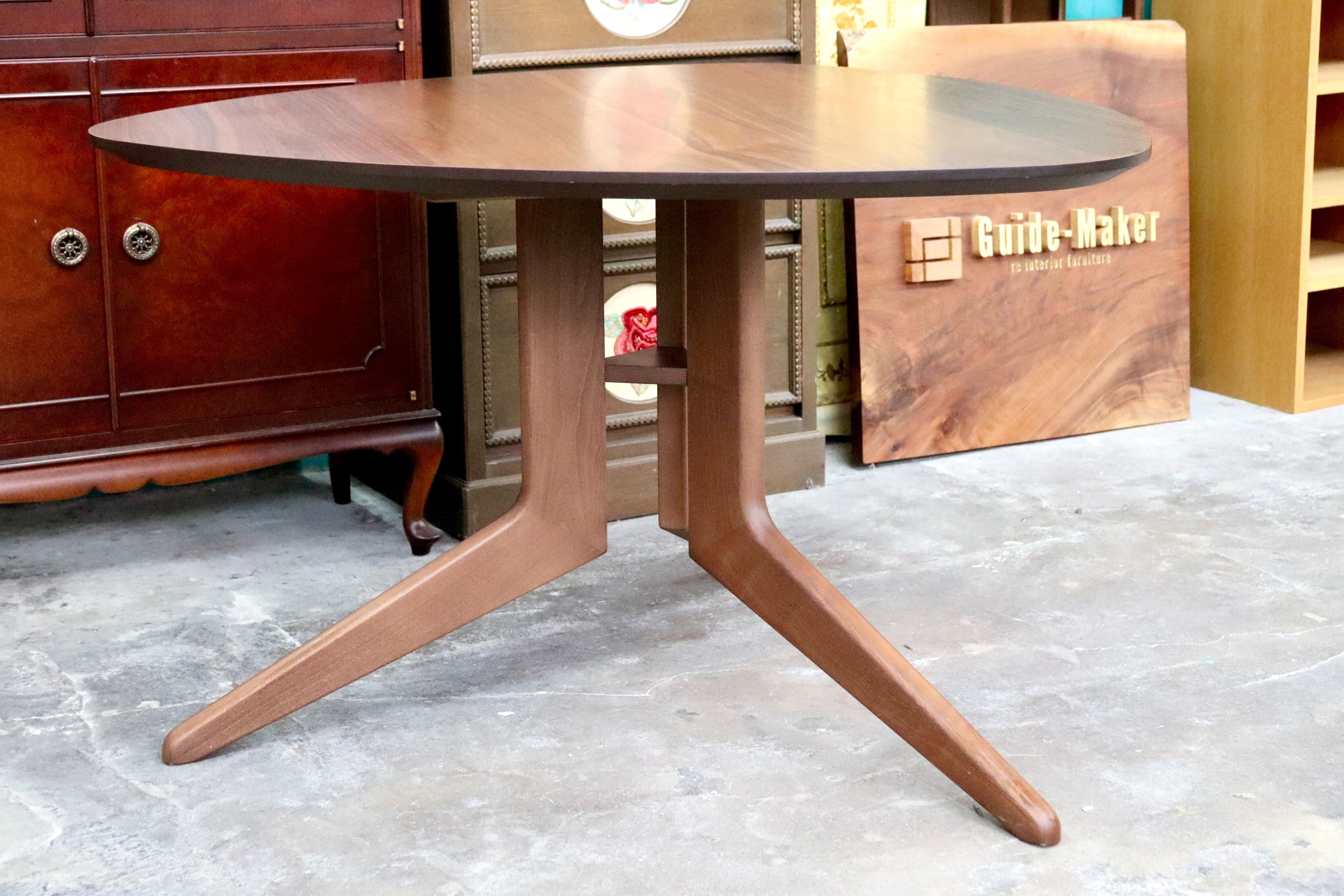 GMIK897○MORITA / モリタインテリア ダイニングテーブル 食卓テーブル ウォールナット材 レトロ 北欧スタイル 定価約22.2万 展示品