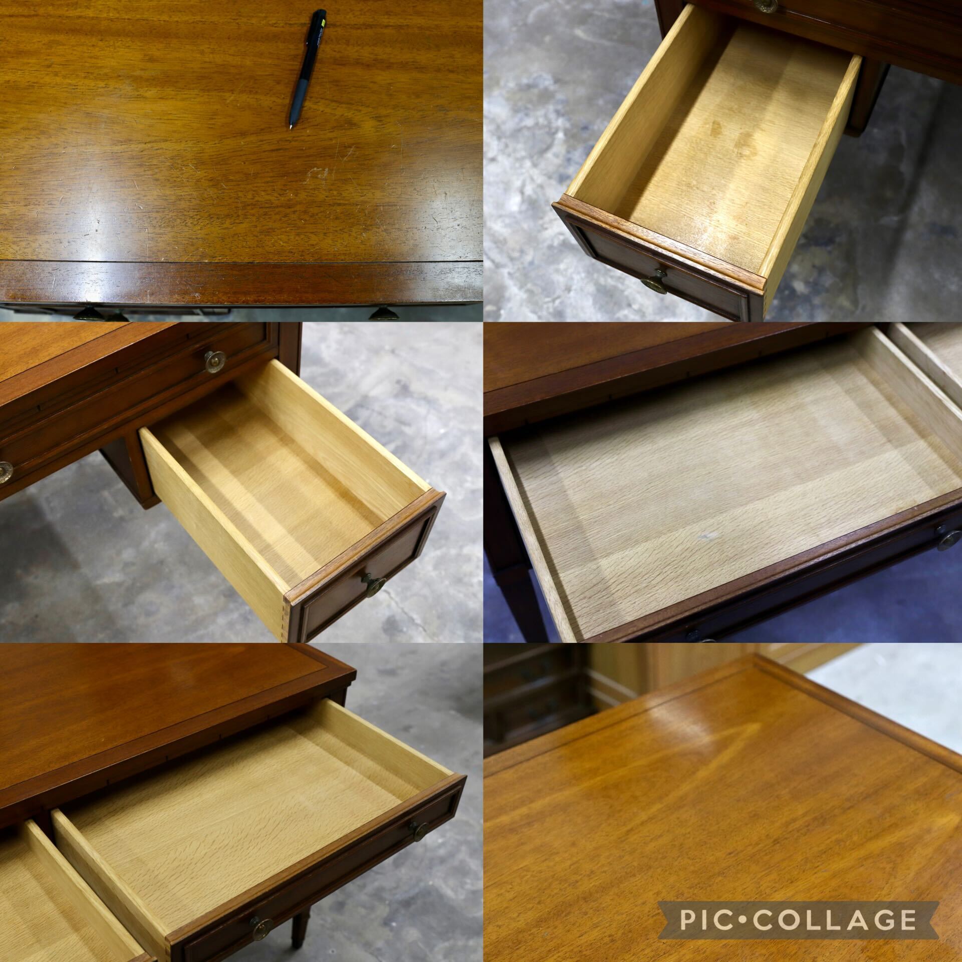 GMIK406○DREXEL HERITAGE / ドレクセルヘリテイジ トライユン 学習机 デスク 書斎机 US クラシック ヴィンテージ 定価約42万