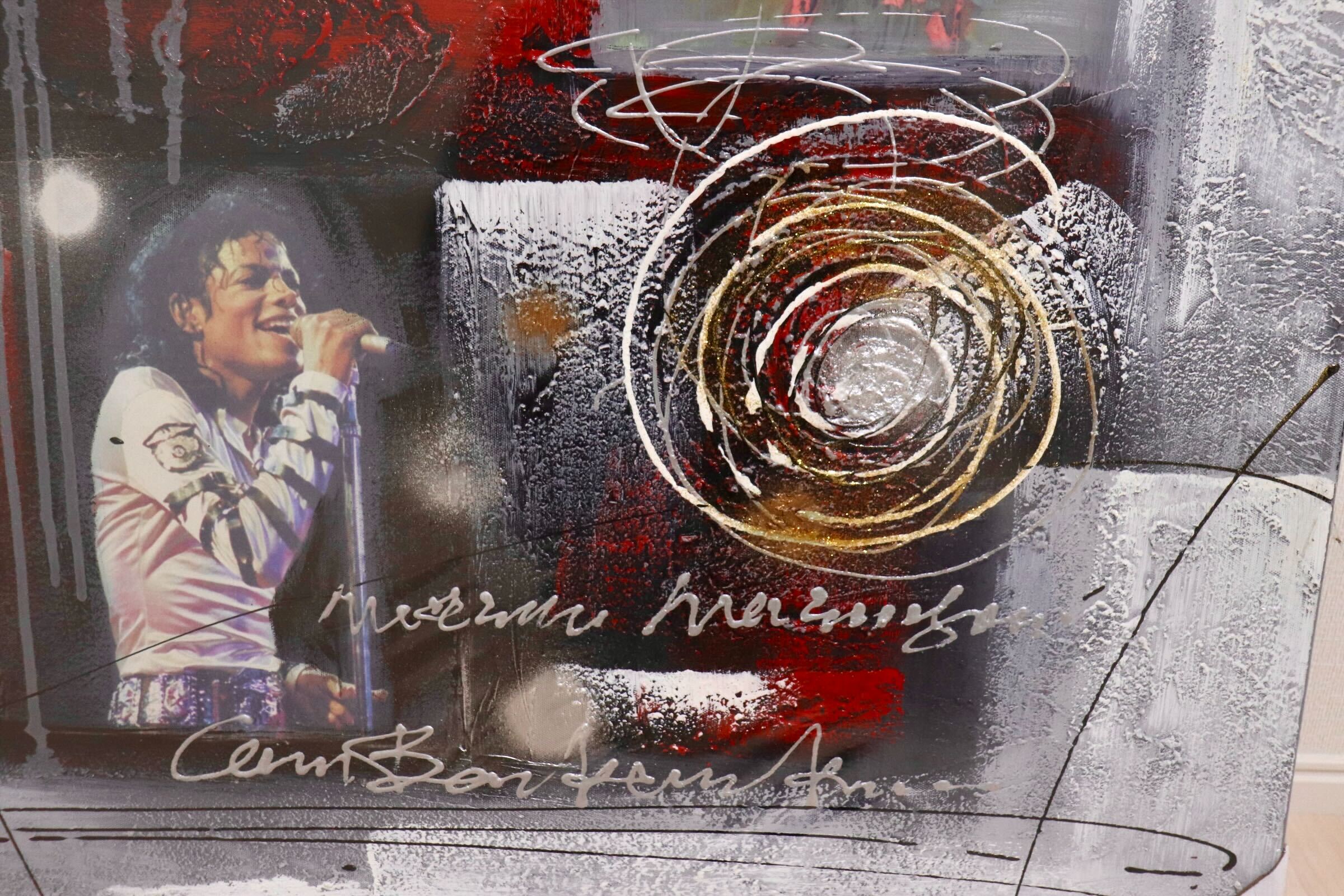 GMIK749N◯マイケル・ジャクソン アートパネル 大型 インテリアボード コラージュアート