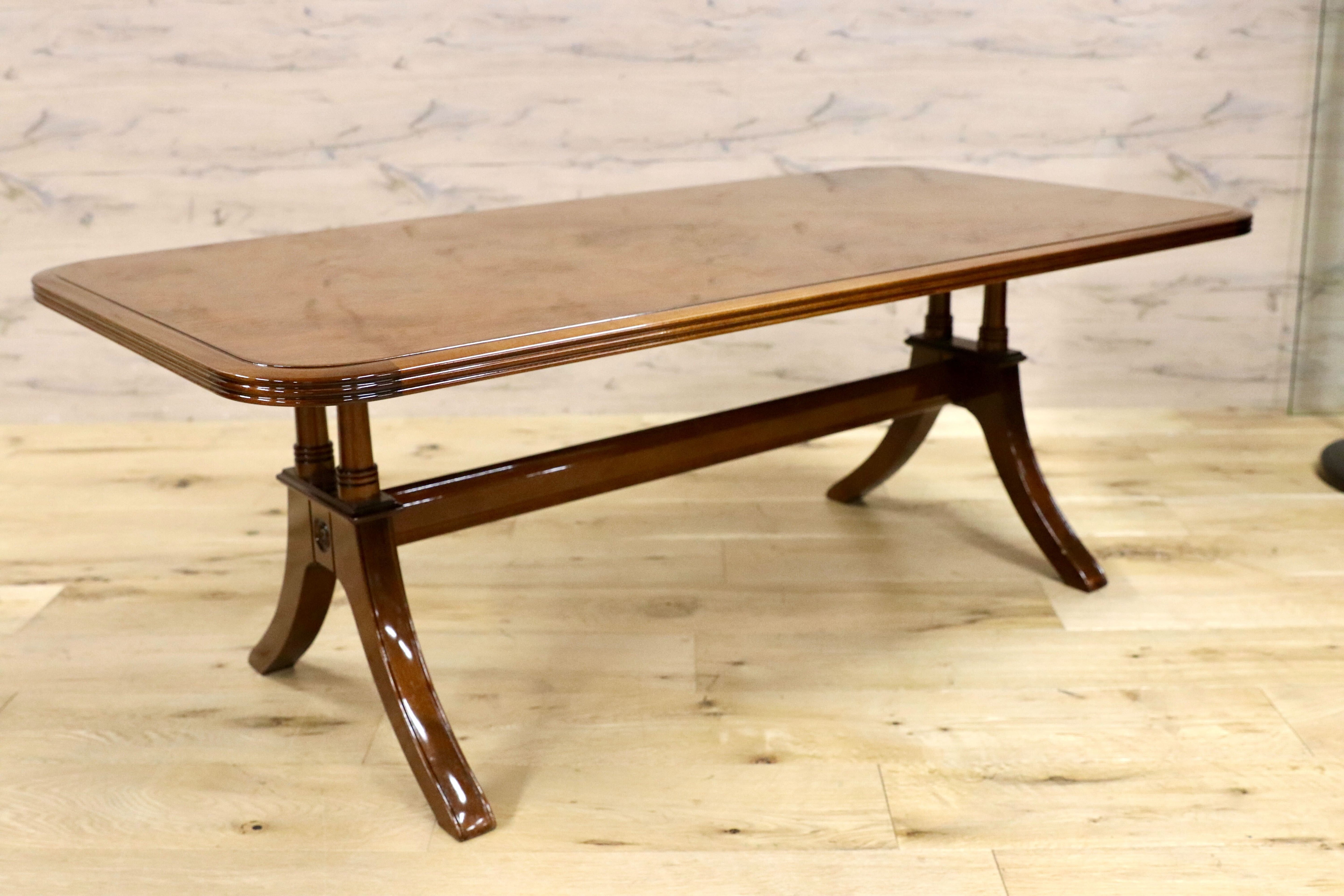 GMHS79○MORISHIGE / モリシゲ フローラ センターテーブル リビングテーブル 応接 机 樺材 クラシック IDC大塚家具 定価約15万 展示品