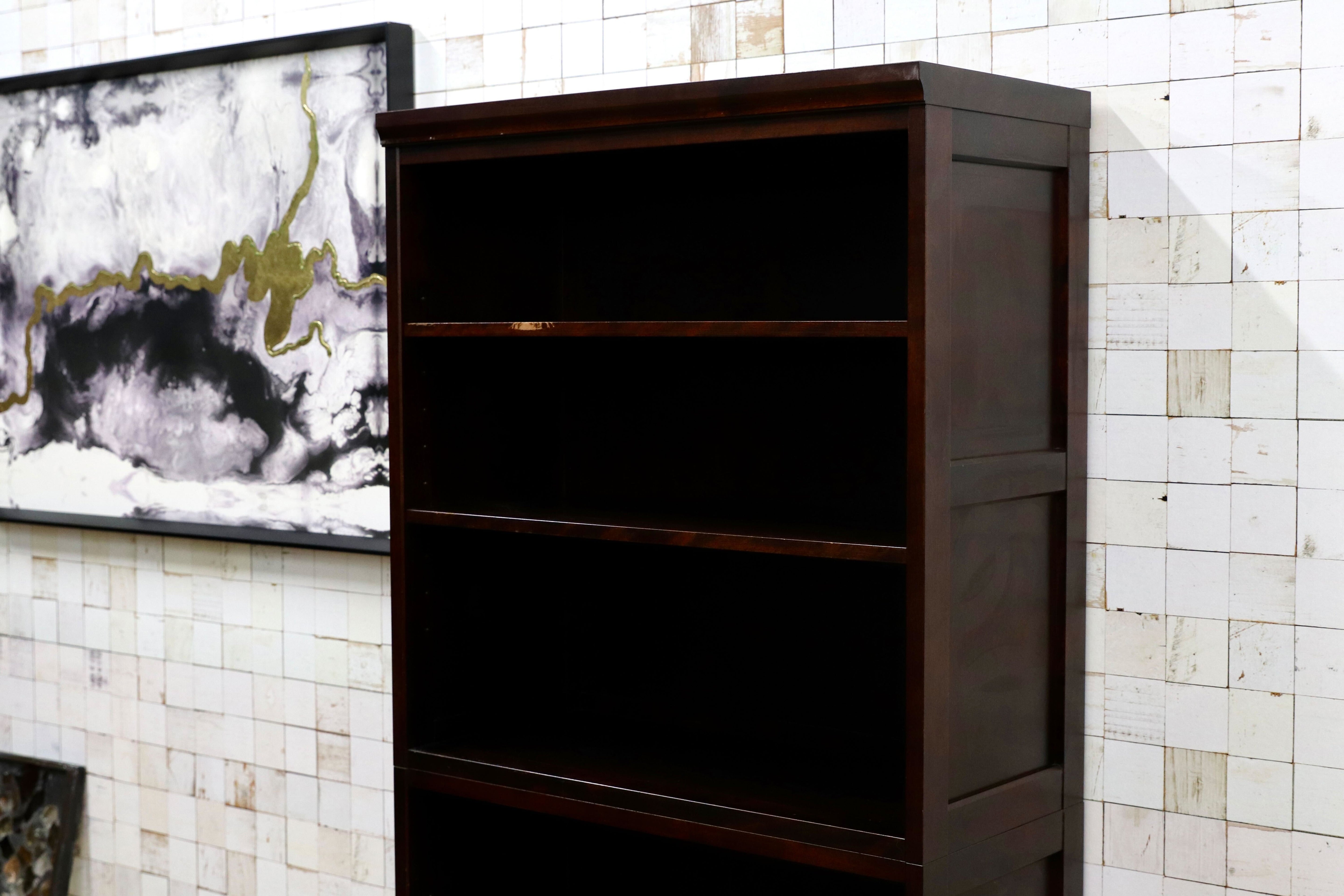 GMIS339A○北海道民芸家具 樺材 ブックシェルフ ラック 棚 ブックケース 本棚 和家具 本箱 レトロ 和モダン 飛騨産業 アンティーク