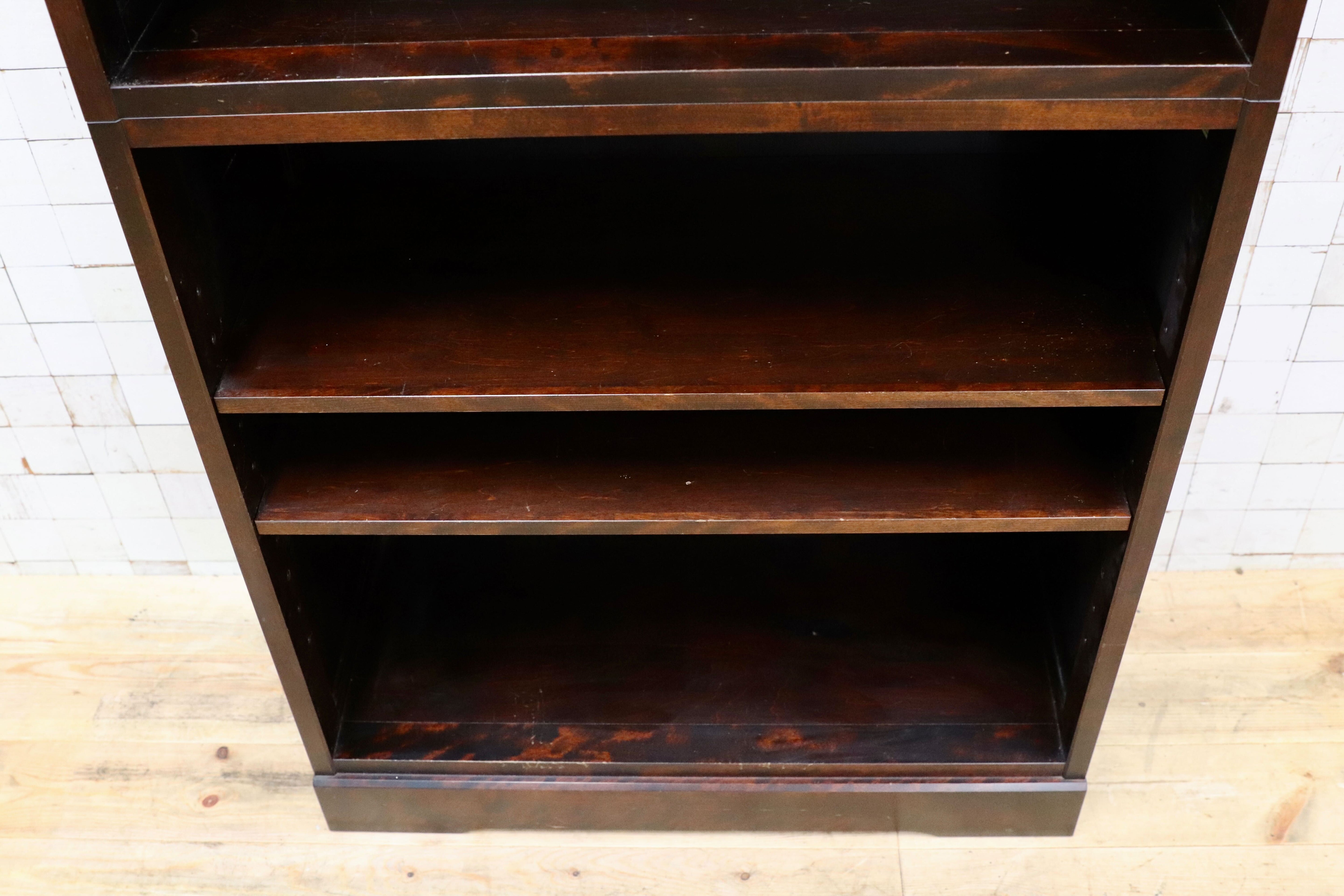 GMIS339A○北海道民芸家具 樺材 ブックシェルフ ラック 棚 ブックケース 本棚 和家具 本箱 レトロ 和モダン 飛騨産業 アンティーク