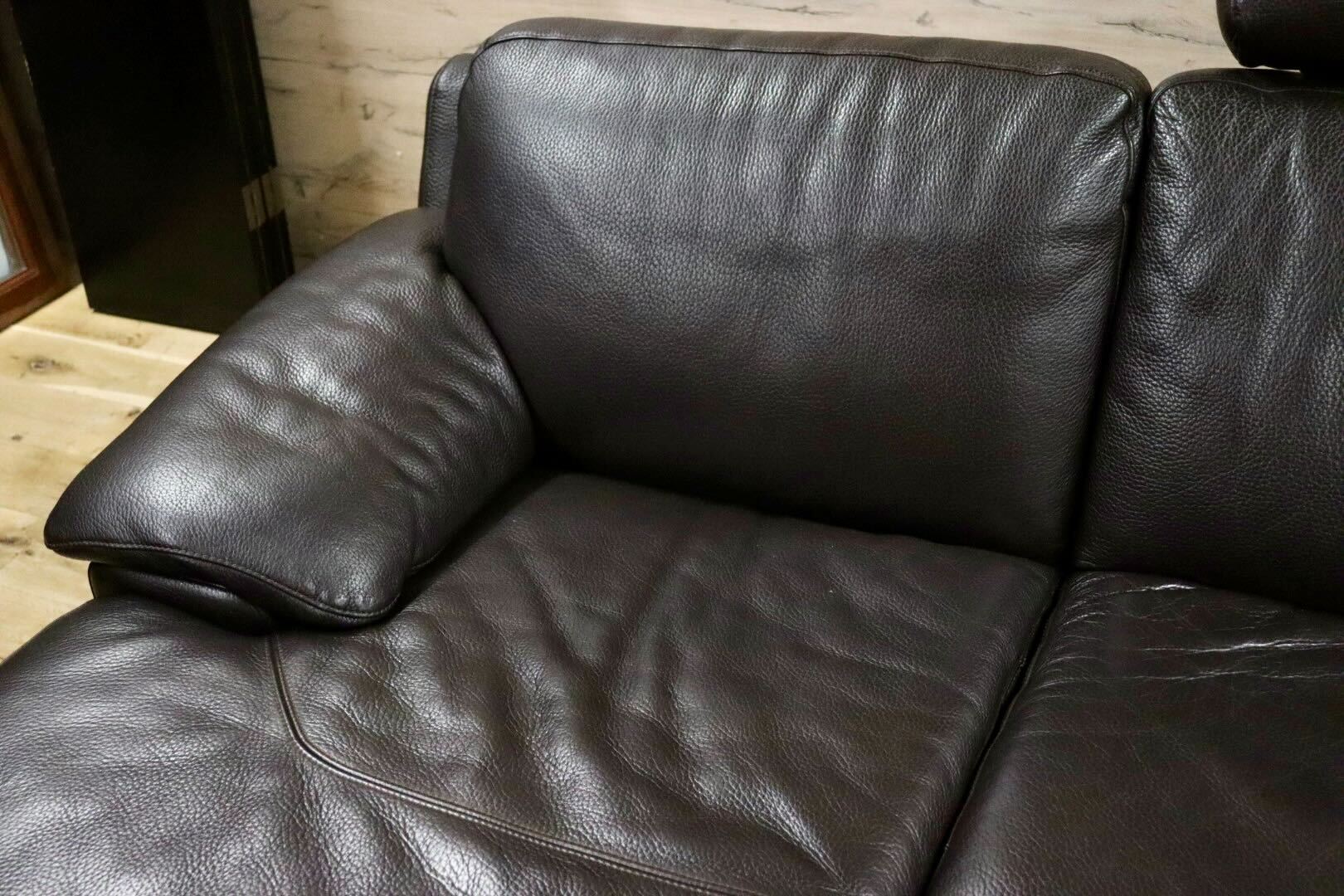 GMIH365○IDC大塚家具 L/S LUXE-01 カウチソファ コーナーソファ 本革 ダークブラウン 最高級 スタイリッシュモダン 定価約83万