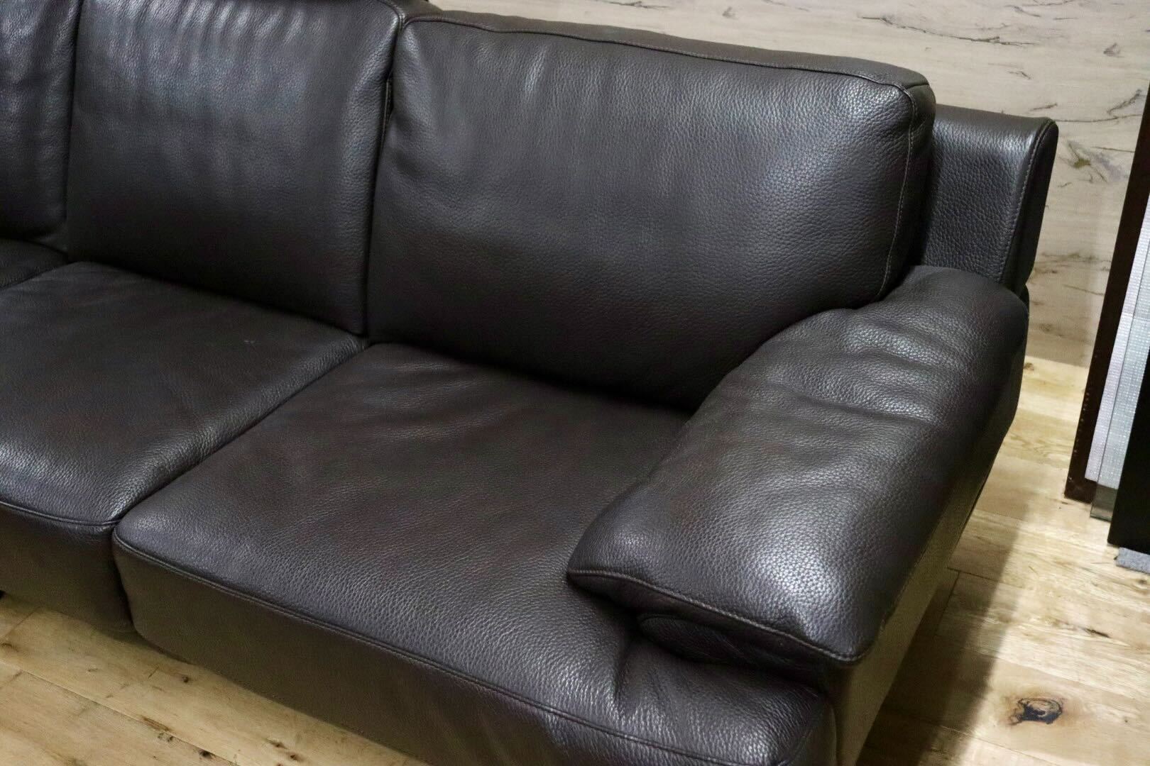 GMIH365○IDC大塚家具 L/S LUXE-01 カウチソファ コーナーソファ 本革 ダークブラウン 最高級 スタイリッシュモダン 定価約83万