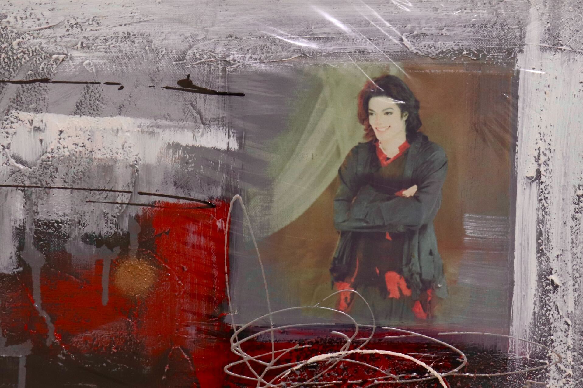 GMIK749Q◯マイケル・ジャクソン アートパネル 大型 インテリアボード コラージュアート