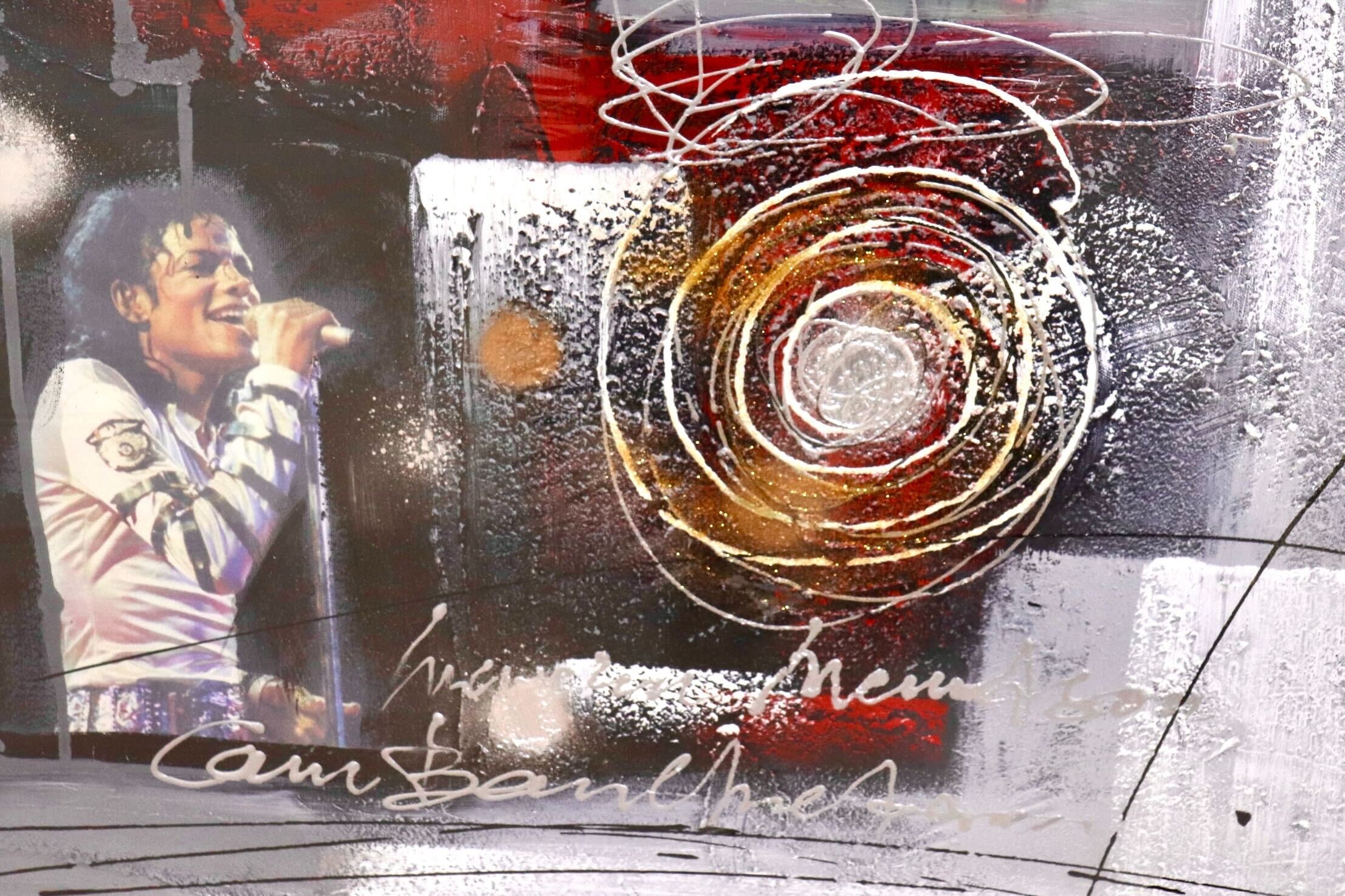 GMIK749Q◯マイケル・ジャクソン アートパネル 大型 インテリアボード コラージュアート