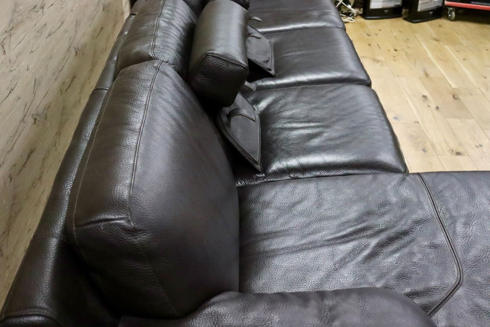 GMIH365○IDC大塚家具 L/S LUXE-01 カウチソファ コーナーソファ 本革 ダークブラウン 最高級 スタイリッシュモダン 定価約83万