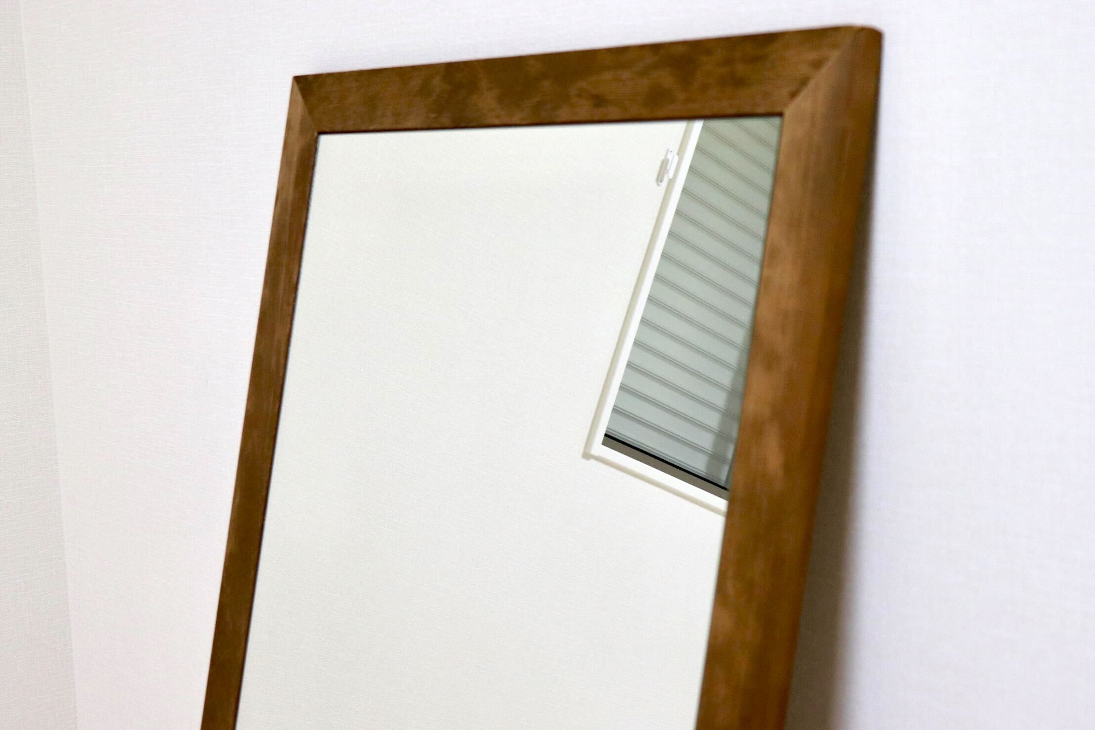 GMIH415D○SENNOKI / センノキ レオンシリーズ ウォールミラー 壁掛けミラー 全身鏡 鏡 姿見 ミラー 天然木 ブラウン 定価約1.9万