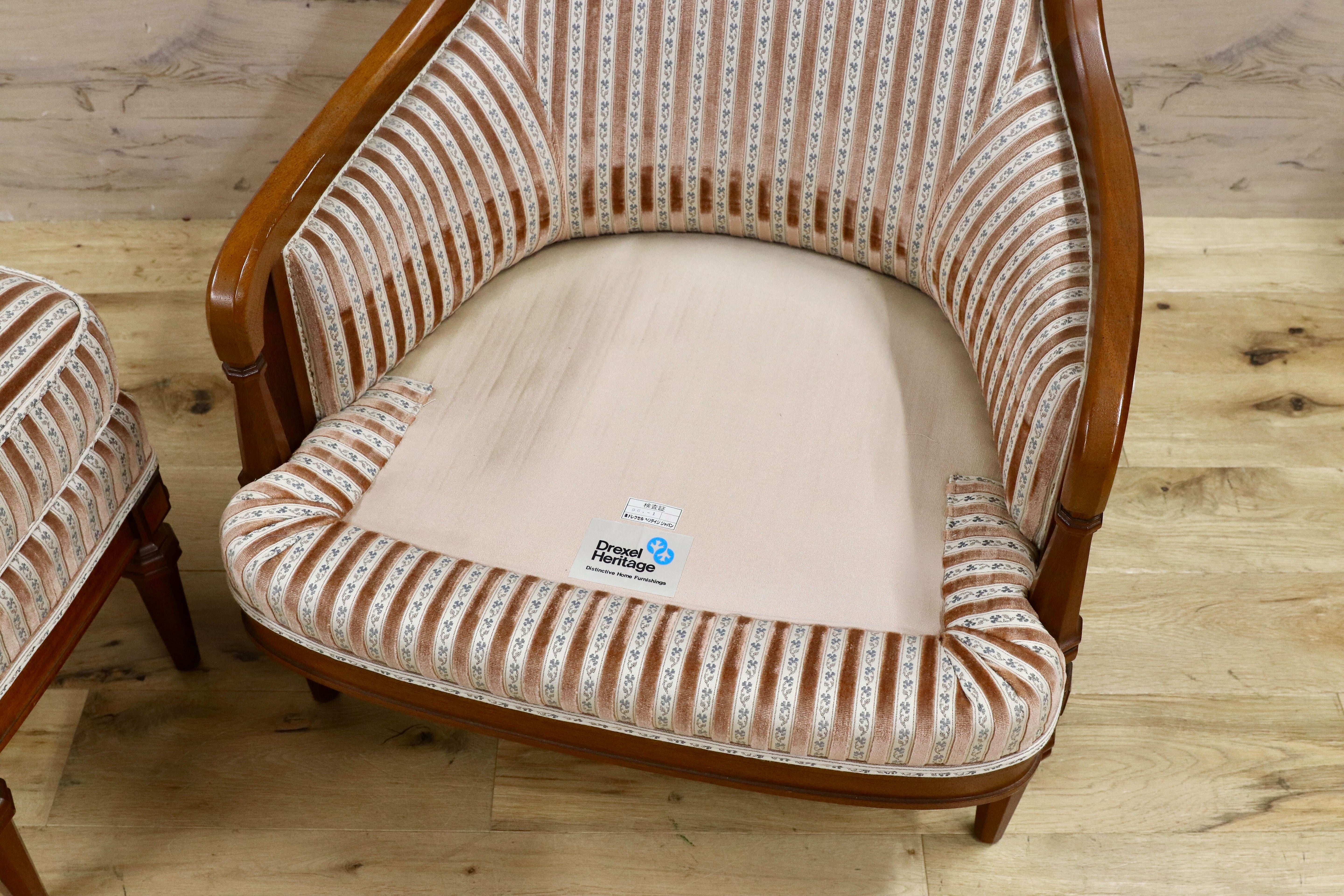 GMHS80○DREXEL HERITAGE / ドレクセルヘリテイジ アップホルスタリー ハイバックチェア ラウンジチェア オットマン 稀少 約75万