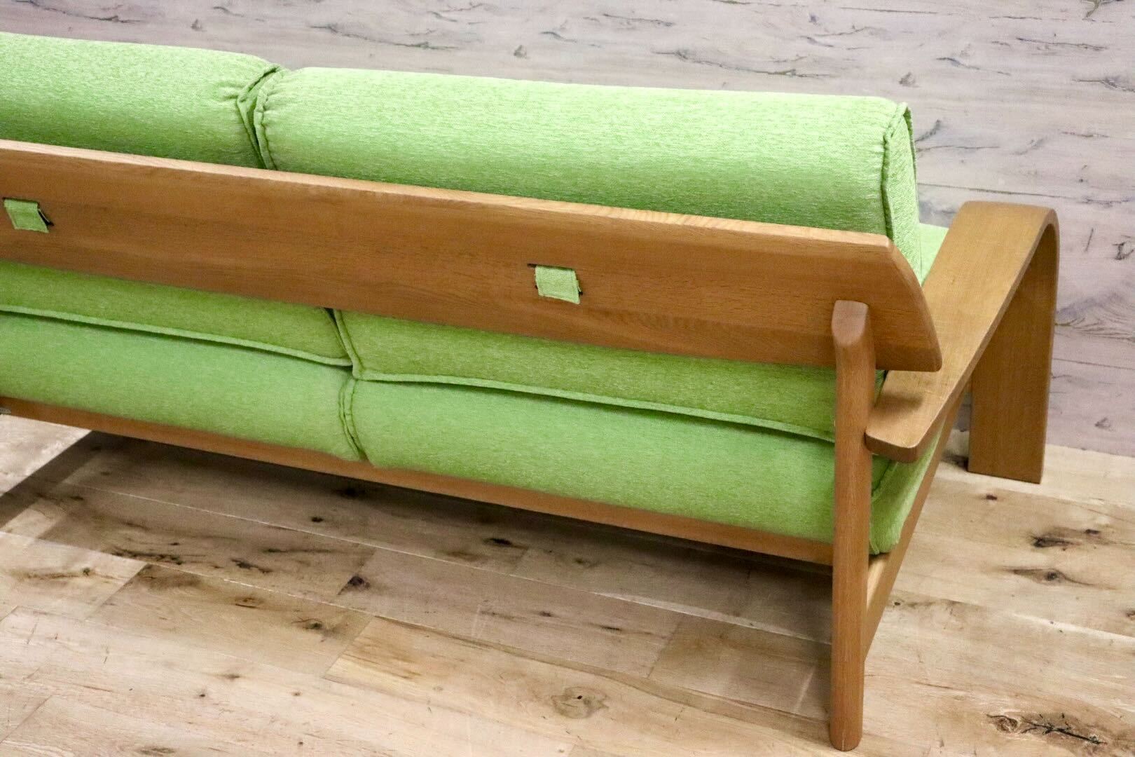 GMHN46○イバタインテリア / ibata 2.5人掛けソファ ラブソファ 長椅子 ファブリック ライムグリーン カバーリング モダン 展示品