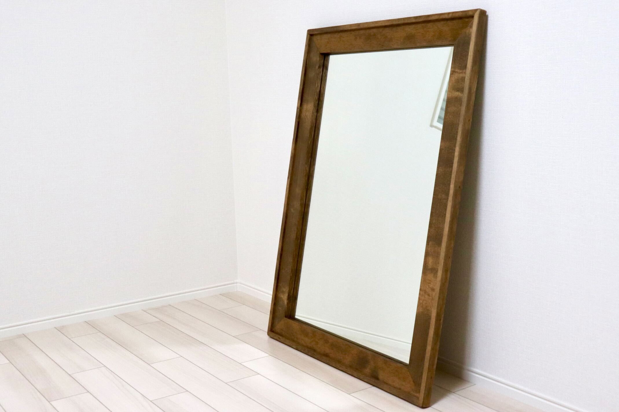 GMIH415F○Canffy / キャンフィ ダブルフレーム ウォールミラー 壁掛けミラー 全身鏡 鏡 姿見 ミラー 天然木 定価約2.4万