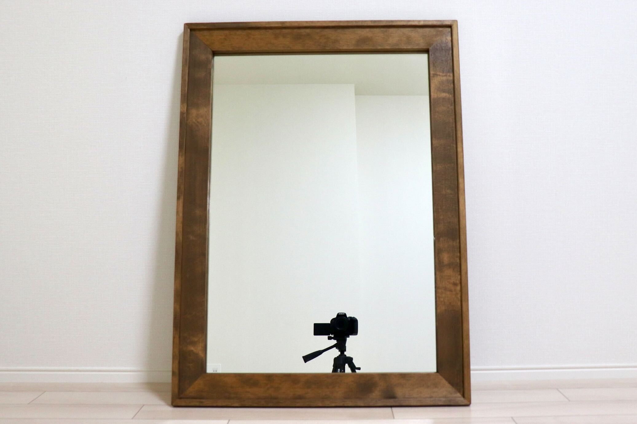 GMIH415F○Canffy / キャンフィ ダブルフレーム ウォールミラー 壁掛けミラー 全身鏡 鏡 姿見 ミラー 天然木 定価約2.4万