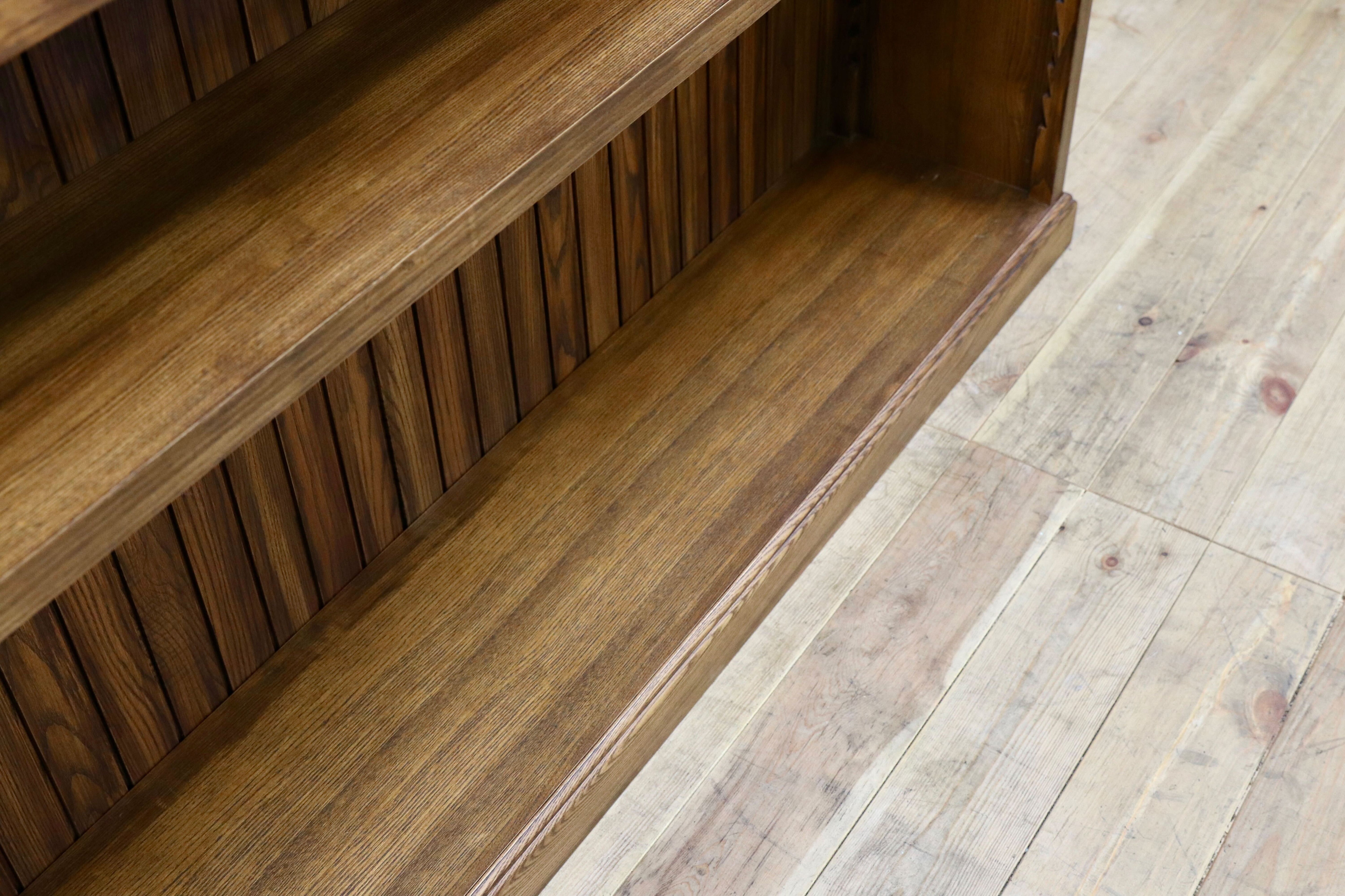 GMIS338A○民芸家具 和風モダン オープンシェルフ ラック ブックシェルフ 楢材 古民家 カフェ 店舗什器