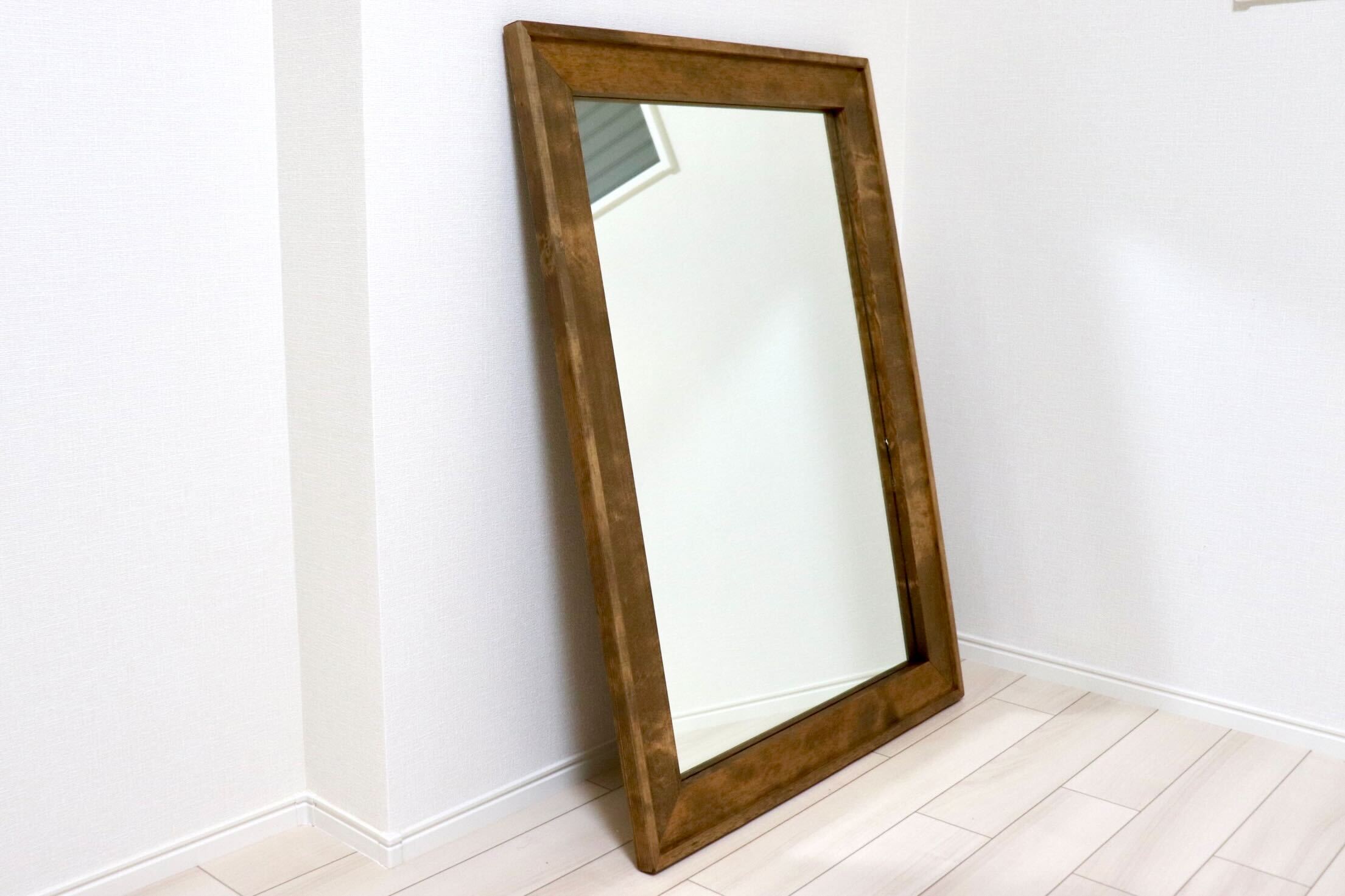 GMIH415F○Canffy / キャンフィ ダブルフレーム ウォールミラー 壁掛けミラー 全身鏡 鏡 姿見 ミラー 天然木 定価約2.4万