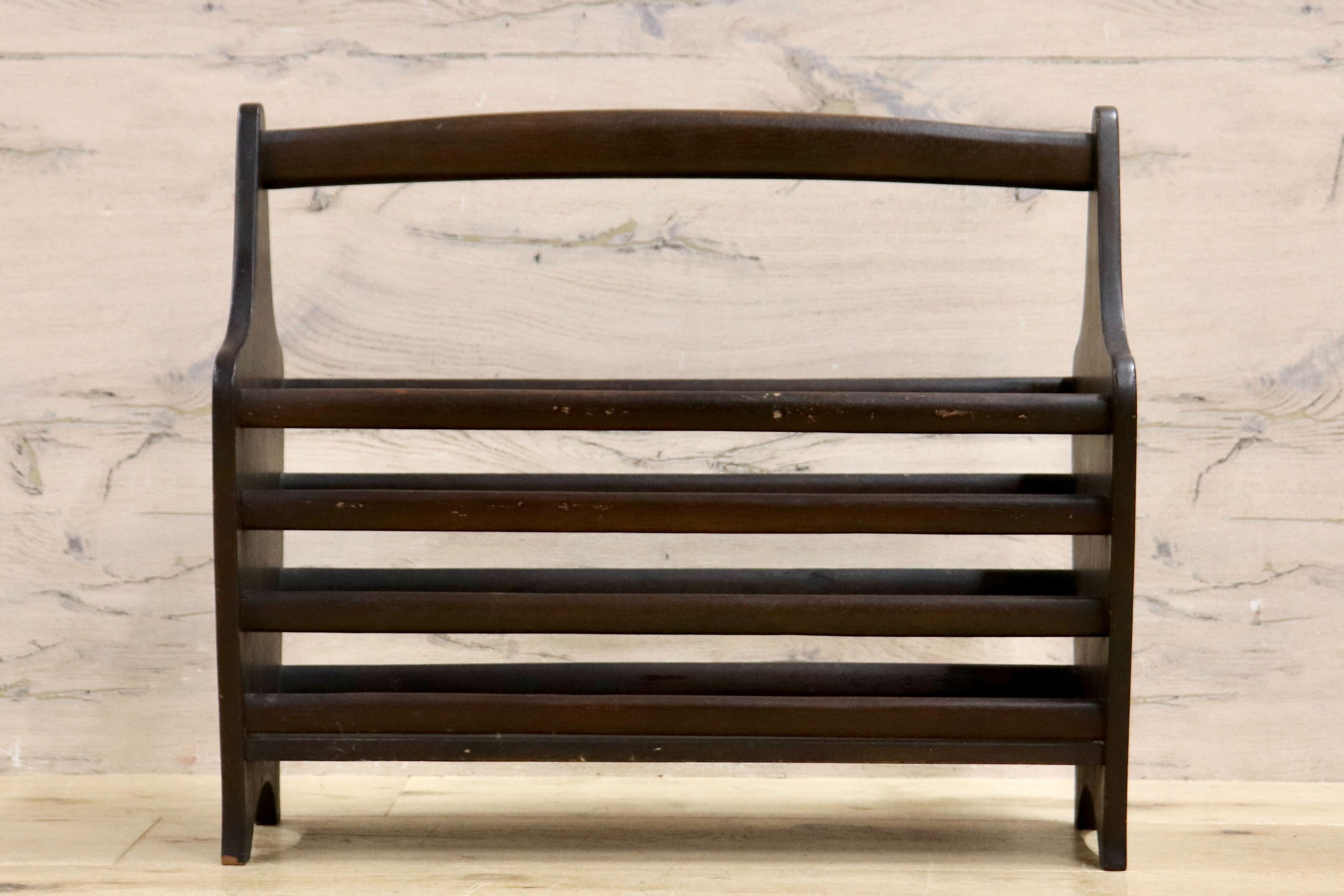 GMHH281○maruni / マルニ 孔雀 オールドマルニ マガジンラック スリッパラック 収納 レトロ ヴィンテージ 木製家具 稀少