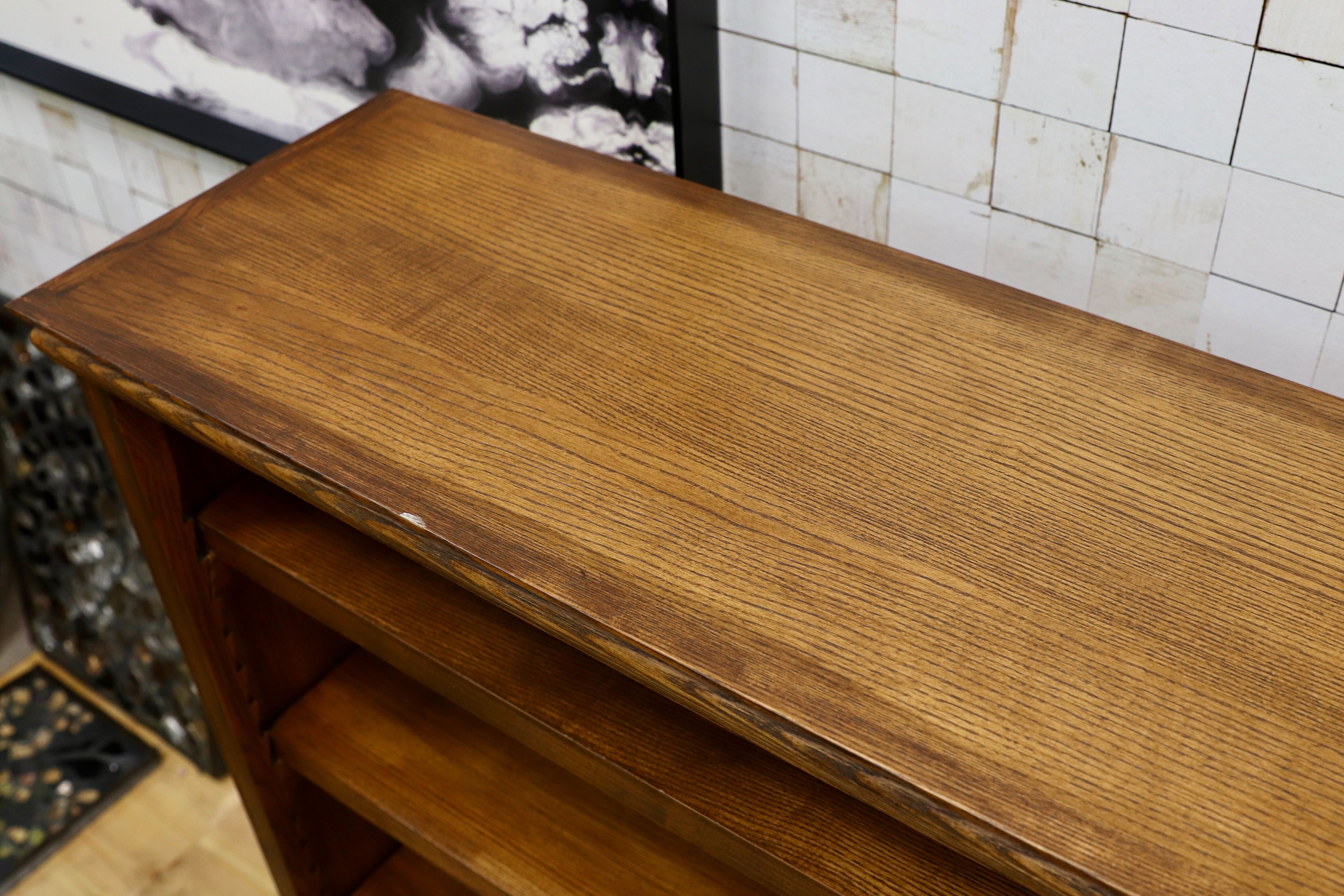 GMIS338A○民芸家具 和風モダン オープンシェルフ ラック ブックシェルフ 楢材 古民家 カフェ 店舗什器