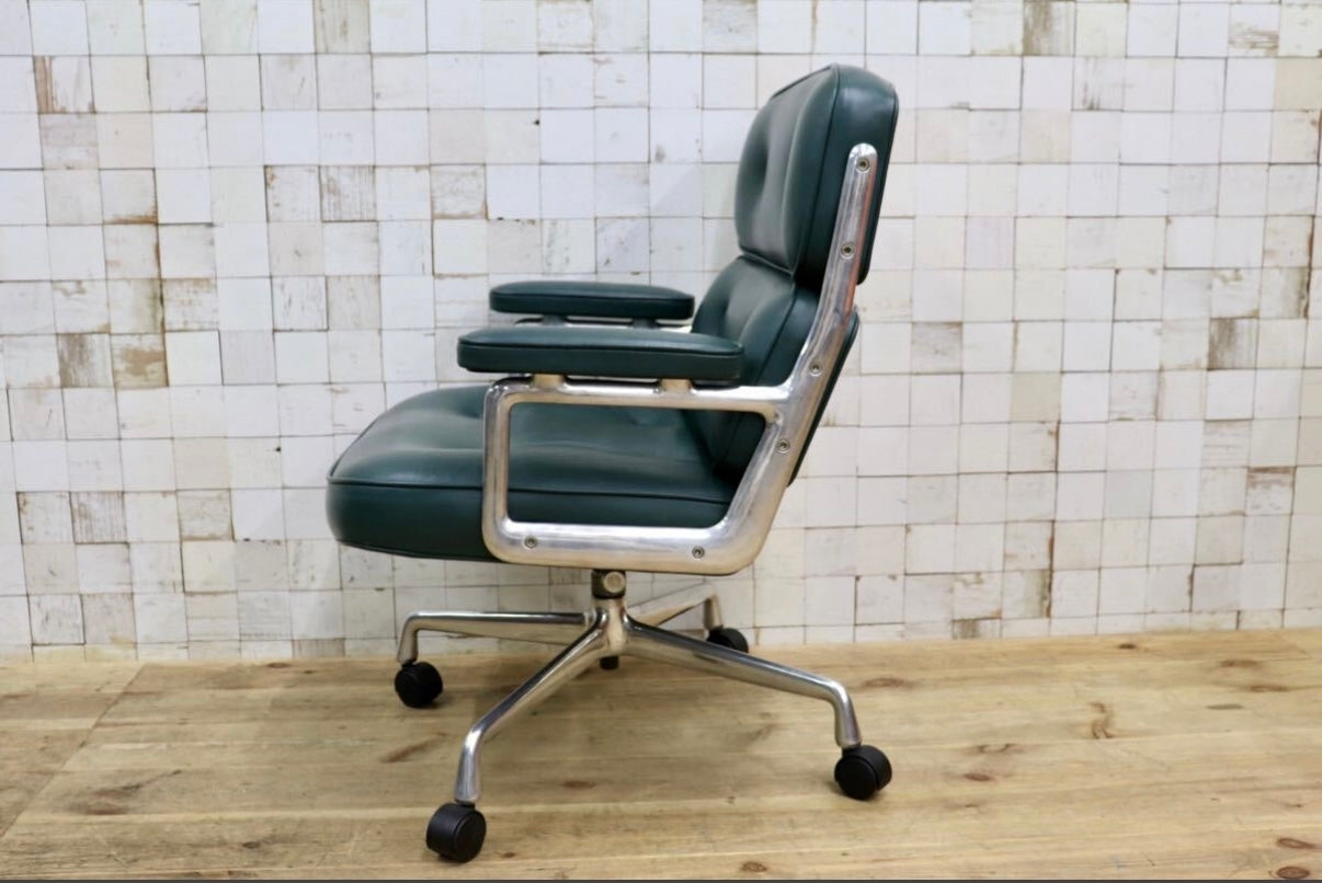 GMJO87G○Herman Miller / ハーマンミラー イームズ エグゼクティブチェア タイムライフチェア 本革 グリーン チャールズ&レイ 定価約95万