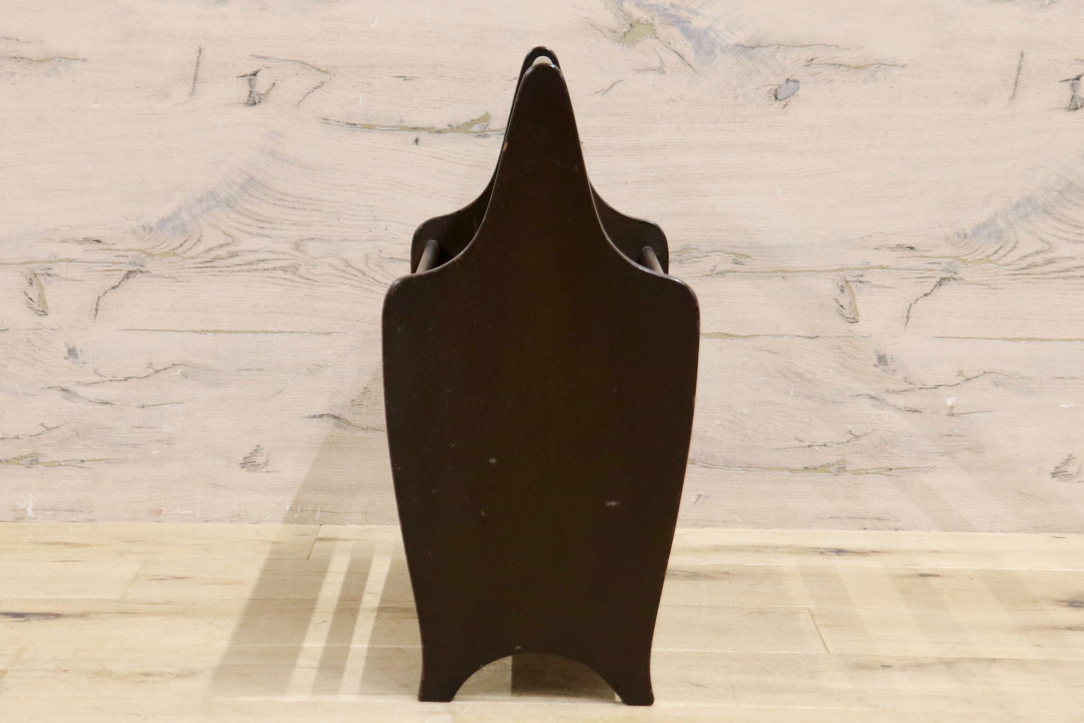 GMHH281○maruni / マルニ 孔雀 オールドマルニ マガジンラック スリッパラック 収納 レトロ ヴィンテージ 木製家具 稀少