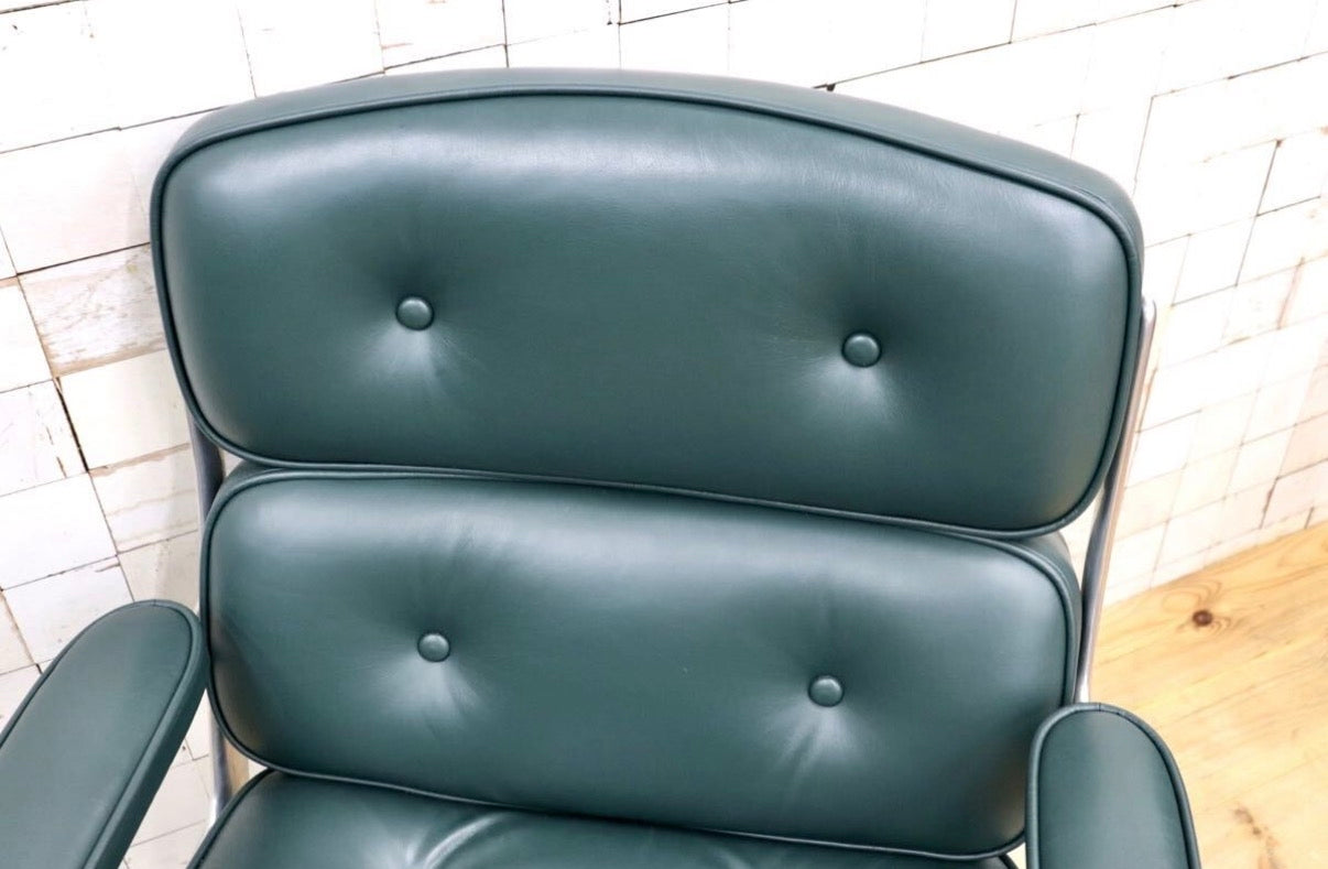 GMJO87H○Herman Miller / ハーマンミラー イームズ エグゼクティブチェア タイムライフチェア 本革 グリーン チャールズ&レイ 定価約95万