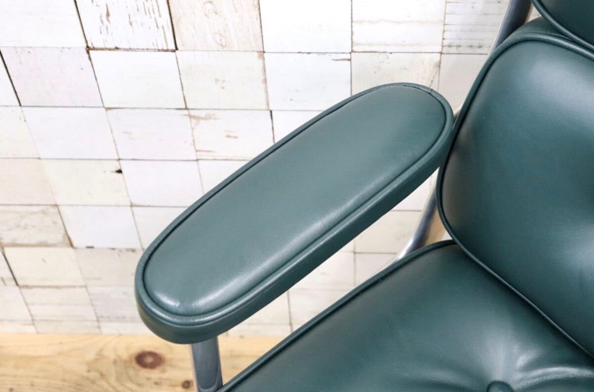 GMJO87H○Herman Miller / ハーマンミラー イームズ エグゼクティブチェア タイムライフチェア 本革 グリーン チャールズ&レイ 定価約95万