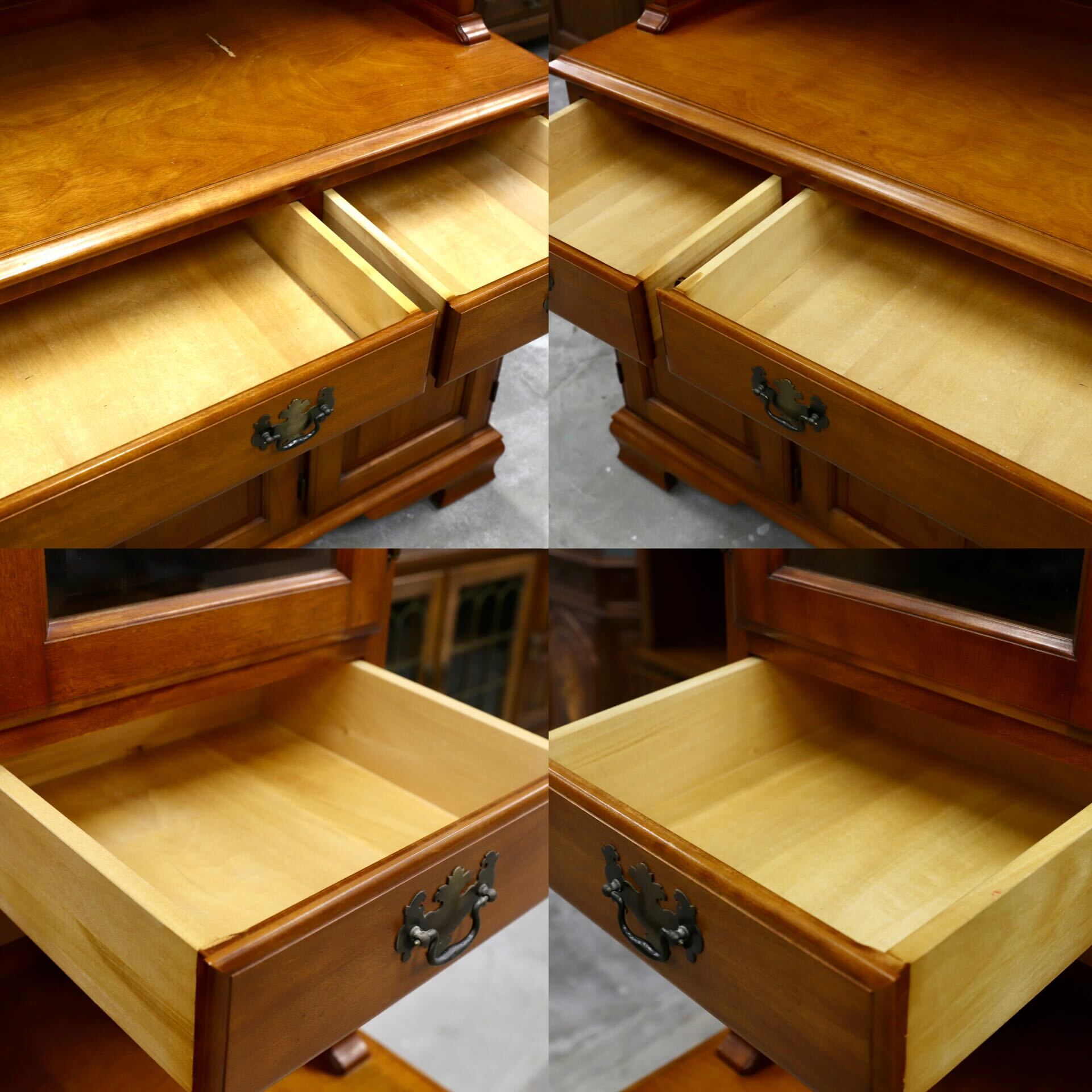 GMIK22○横浜ダニエル / Daniel 食器棚 飾り棚 キャビネット カップボード 樺桜 アーリーアメリカン クラシック 最高級 定価約140万