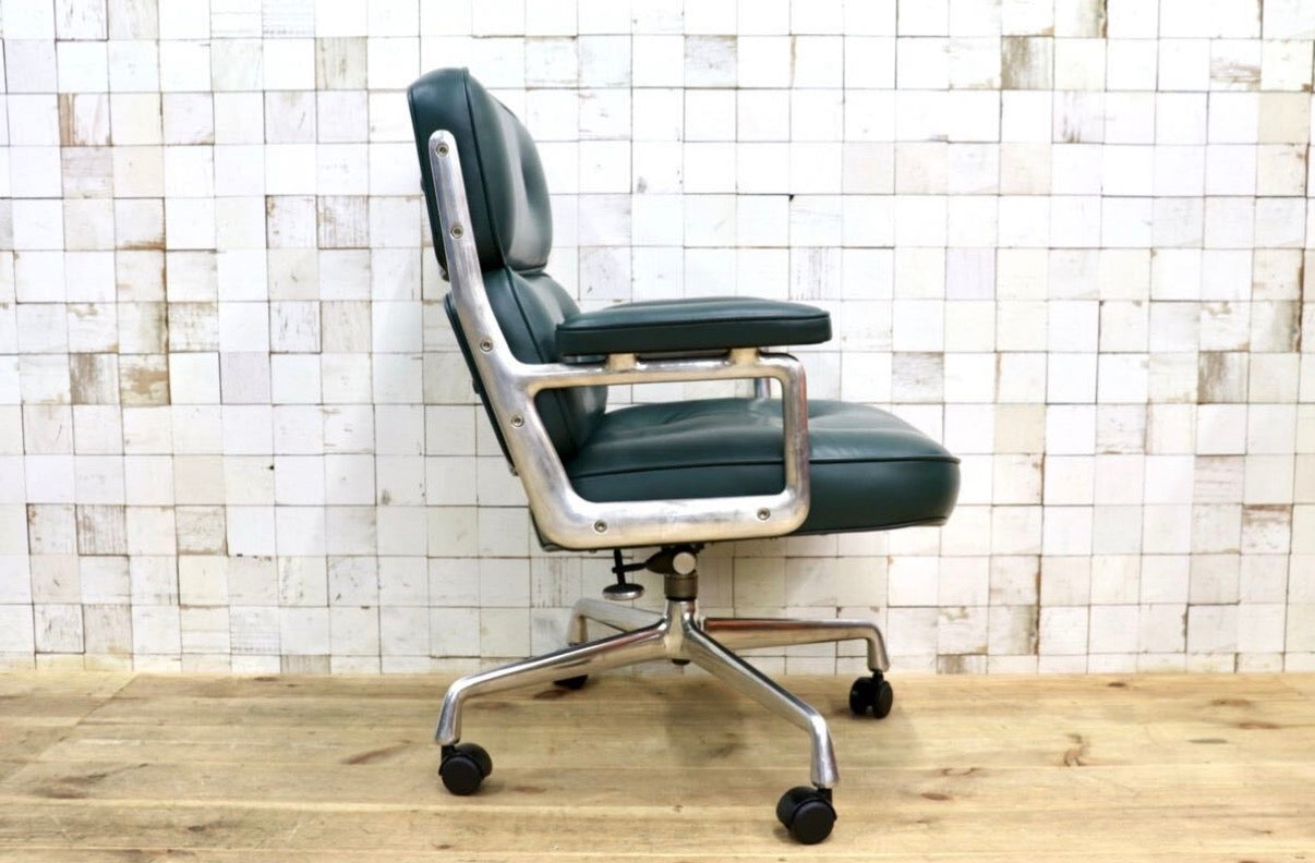 GMJO87H○Herman Miller / ハーマンミラー イームズ エグゼクティブチェア タイムライフチェア 本革 グリーン チャールズ&レイ 定価約95万