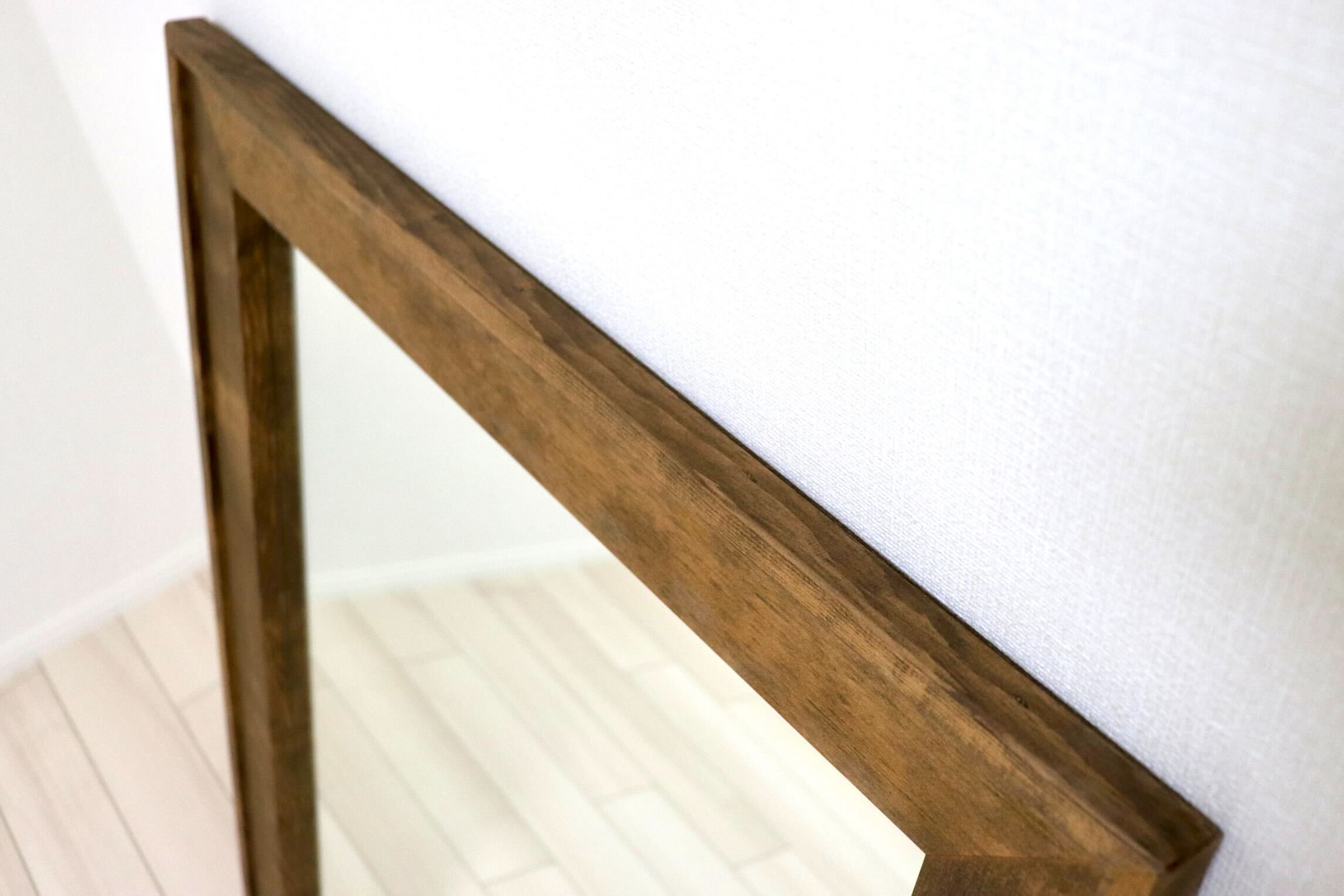 GMIH415F○Canffy / キャンフィ ダブルフレーム ウォールミラー 壁掛けミラー 全身鏡 鏡 姿見 ミラー 天然木 定価約2.4万