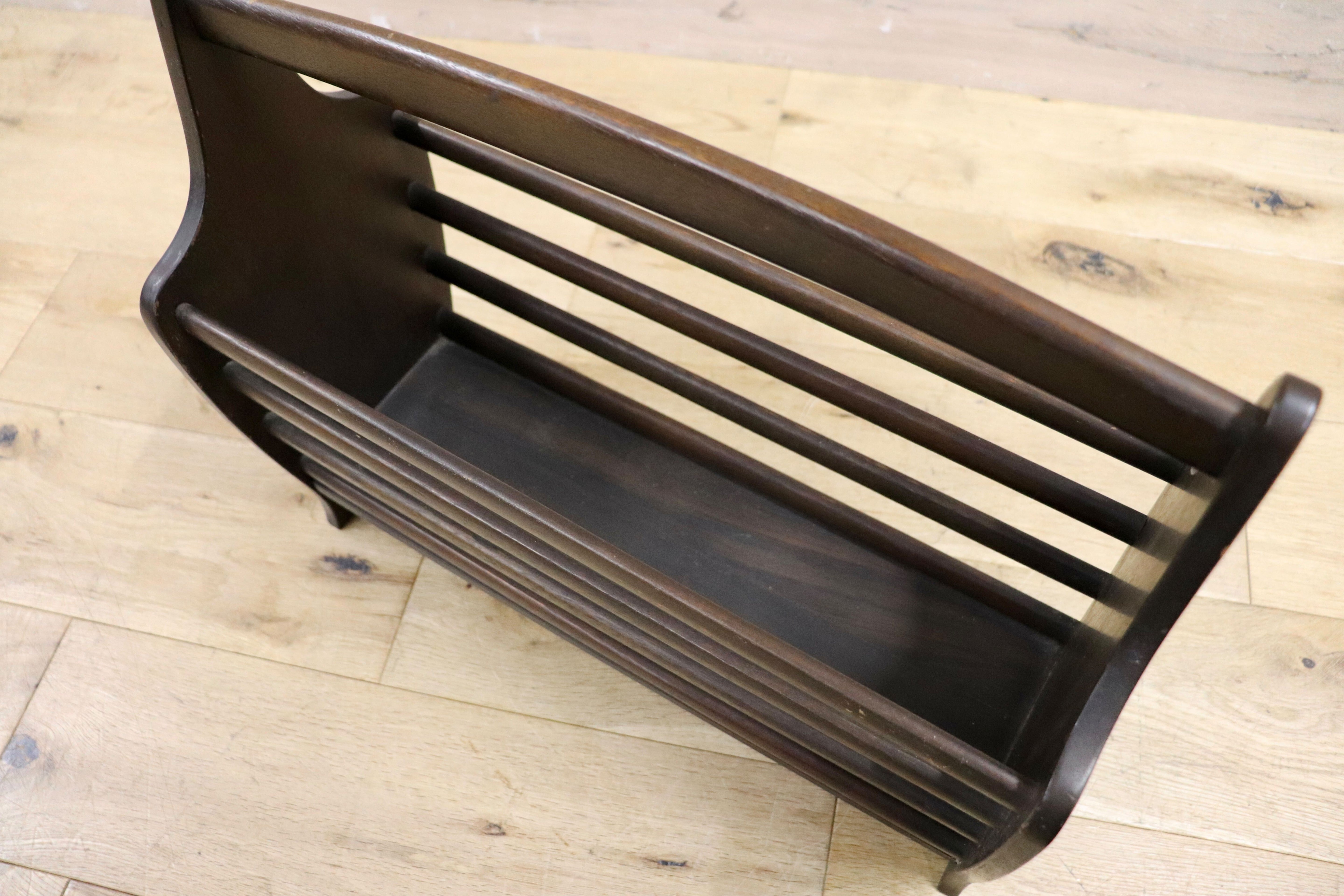 GMHH281○maruni / マルニ 孔雀 オールドマルニ マガジンラック スリッパラック 収納 レトロ ヴィンテージ 木製家具 稀少